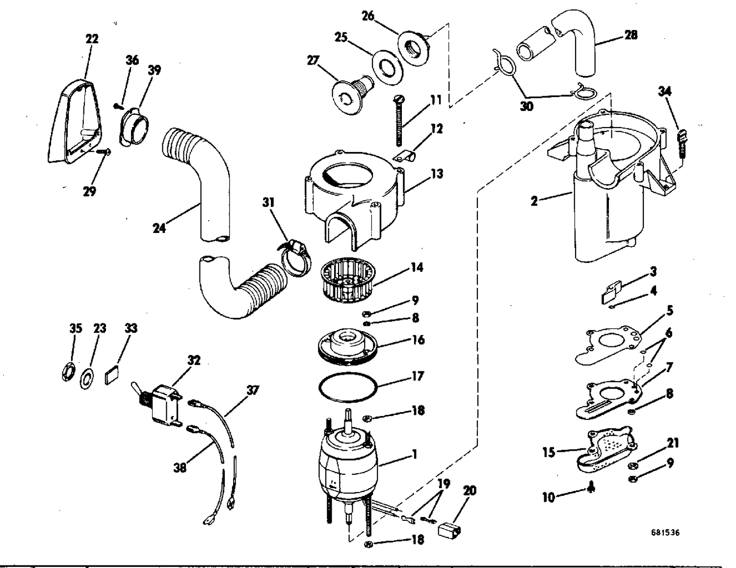 BILGE PUMP KIT - PART NO.172071 80,120,155,210 HP