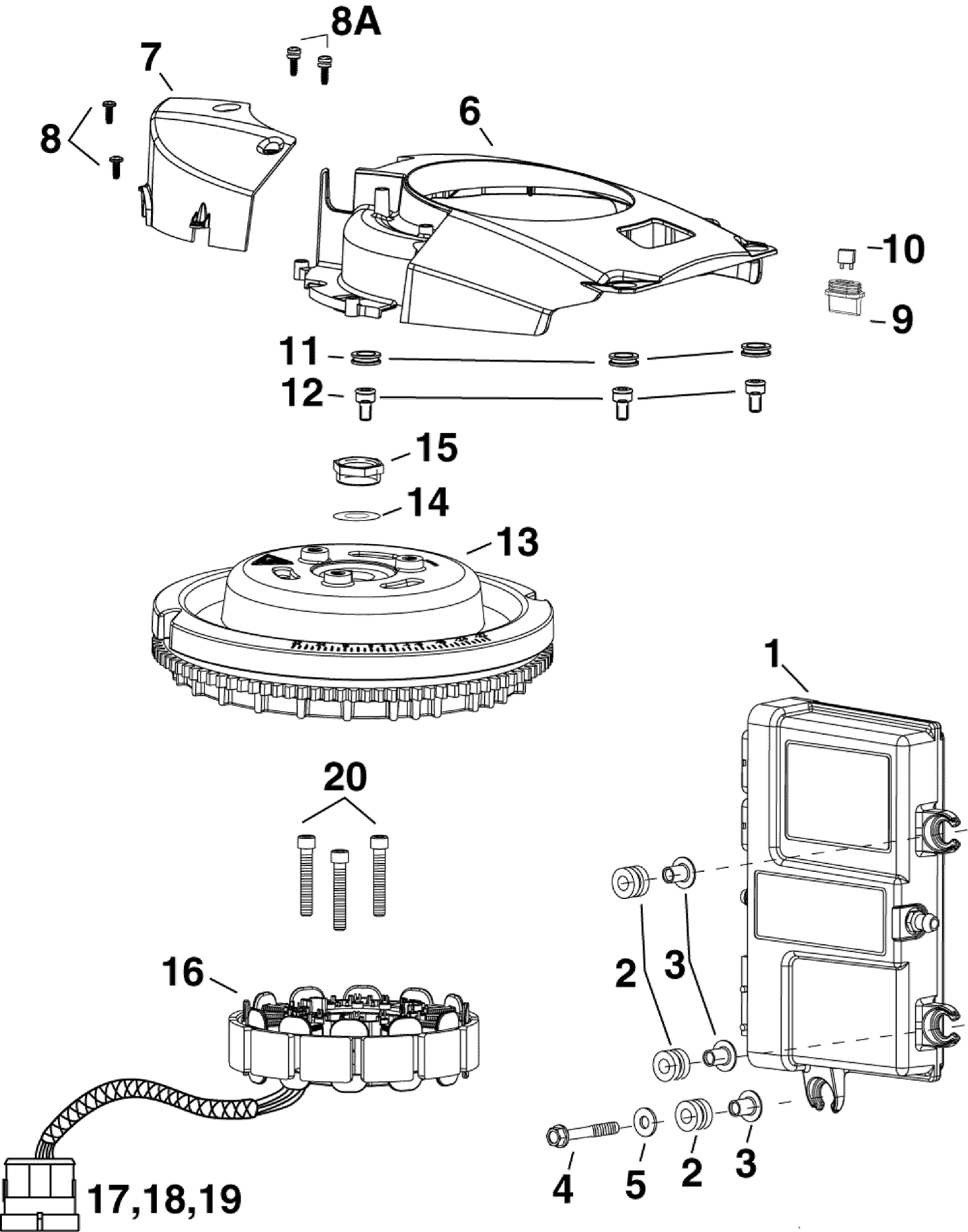 EMM, STATOR, FLYWHEEL