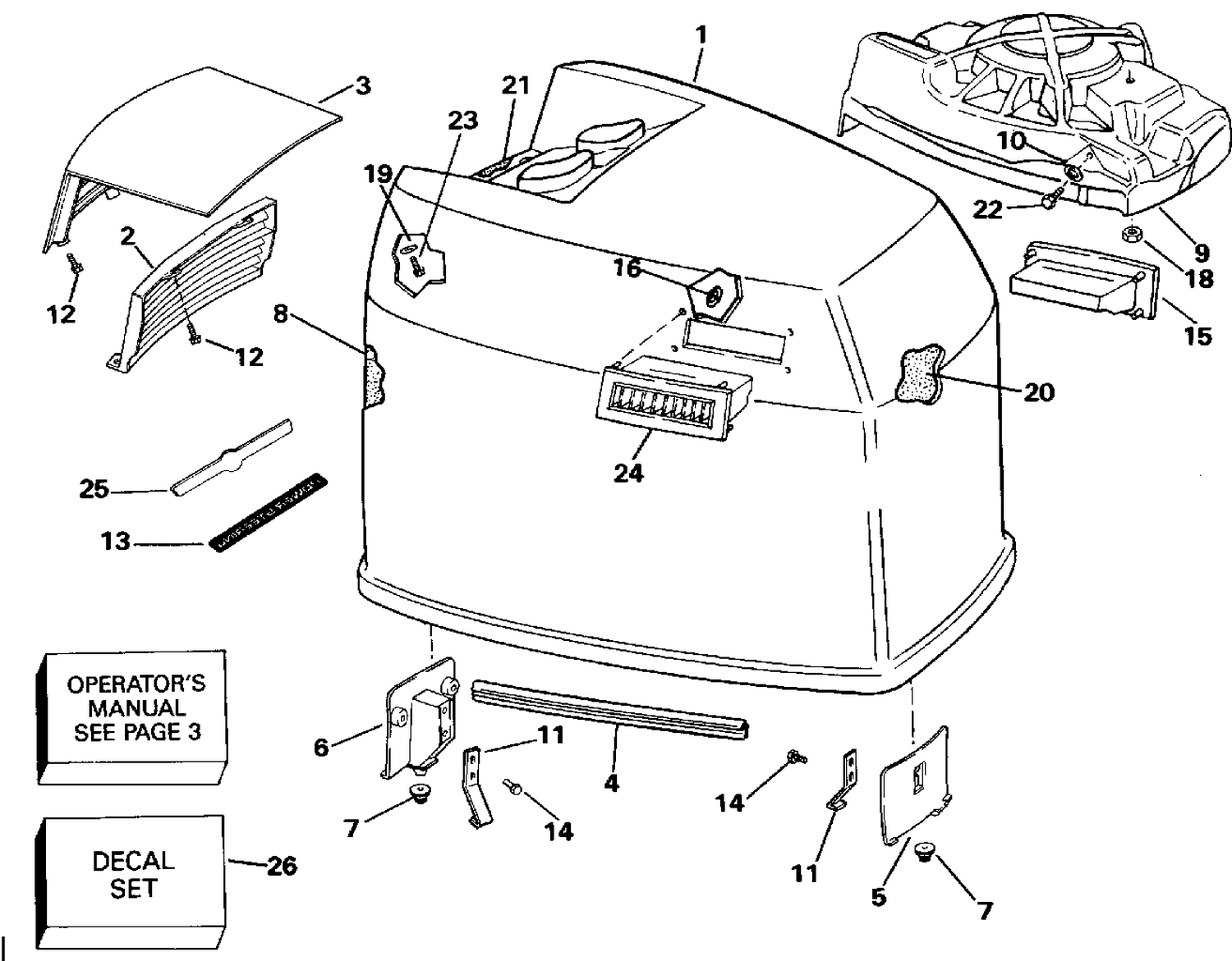 ENGINE COVER - JOHNSON - 200TX, 200CX, 225T, 225P, 225C