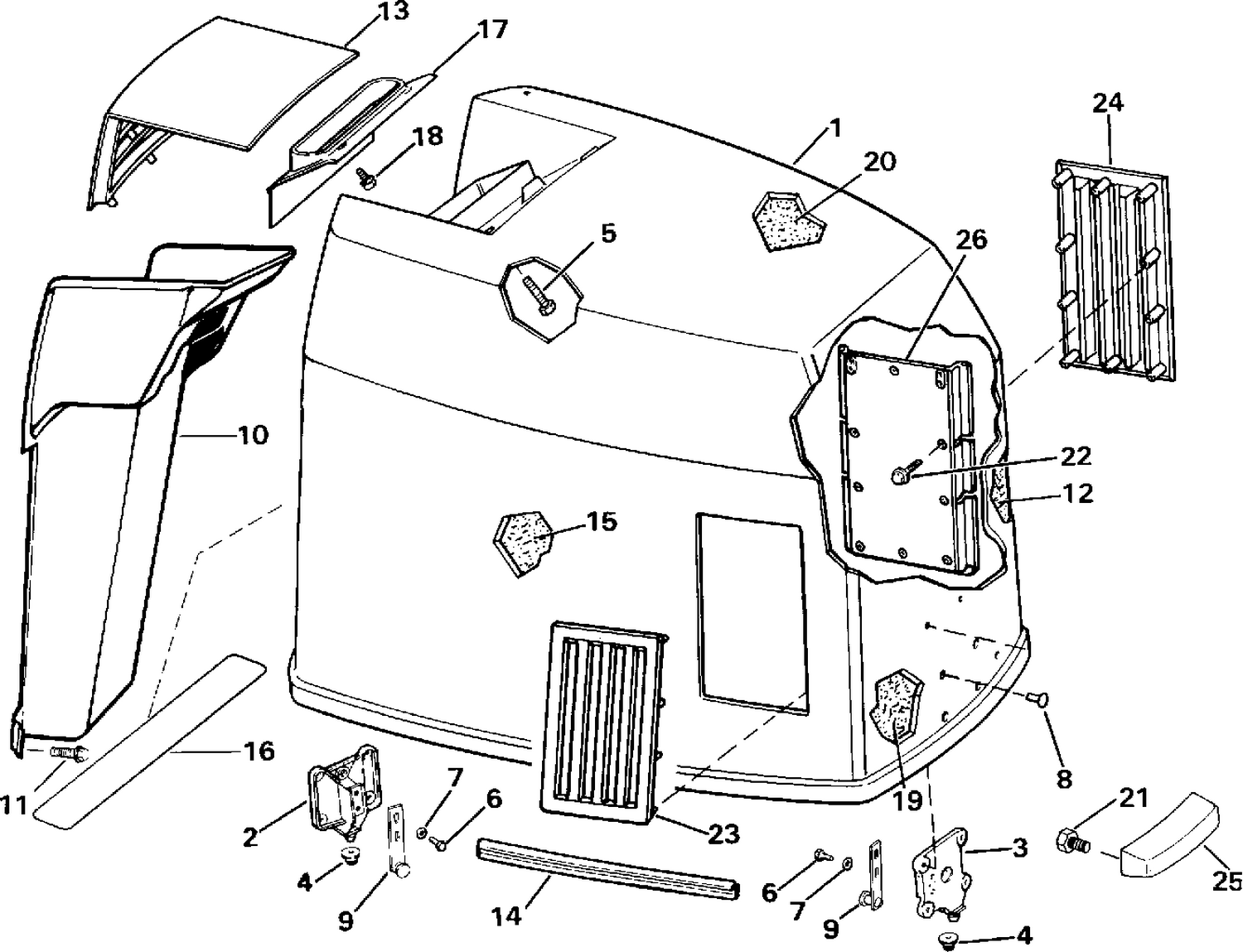 ENGINE COVER - JOHNSON 300 MODELS