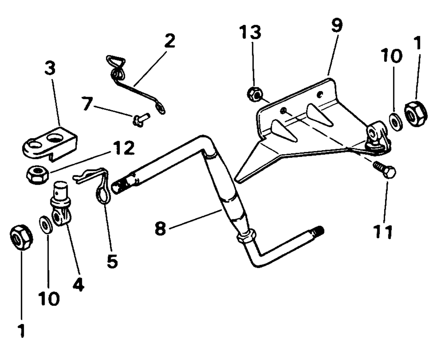 STEERING BAR KIT, AUXILIARY MOTOR - 4D