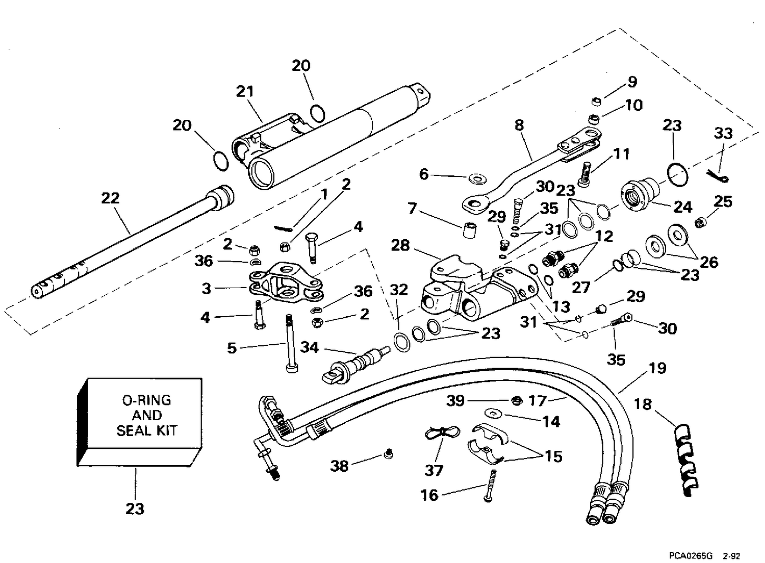 STEERING CYLINDER KIT - PORT - V8 MODELS ONLY