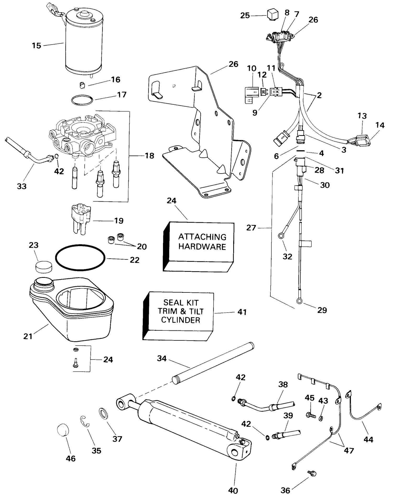 POWER TRIM & TILT -- 3868843 MODEL TRANSOM MOUNT