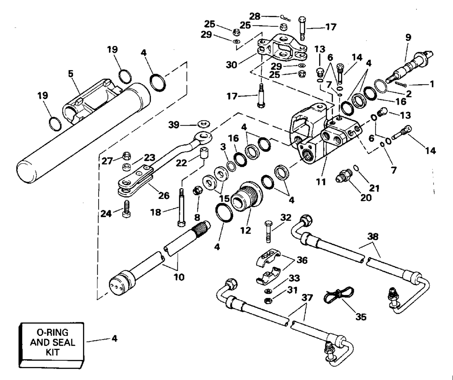 STEERING CYLINDER KIT - STARBOARD - V8 MODELS ONLY