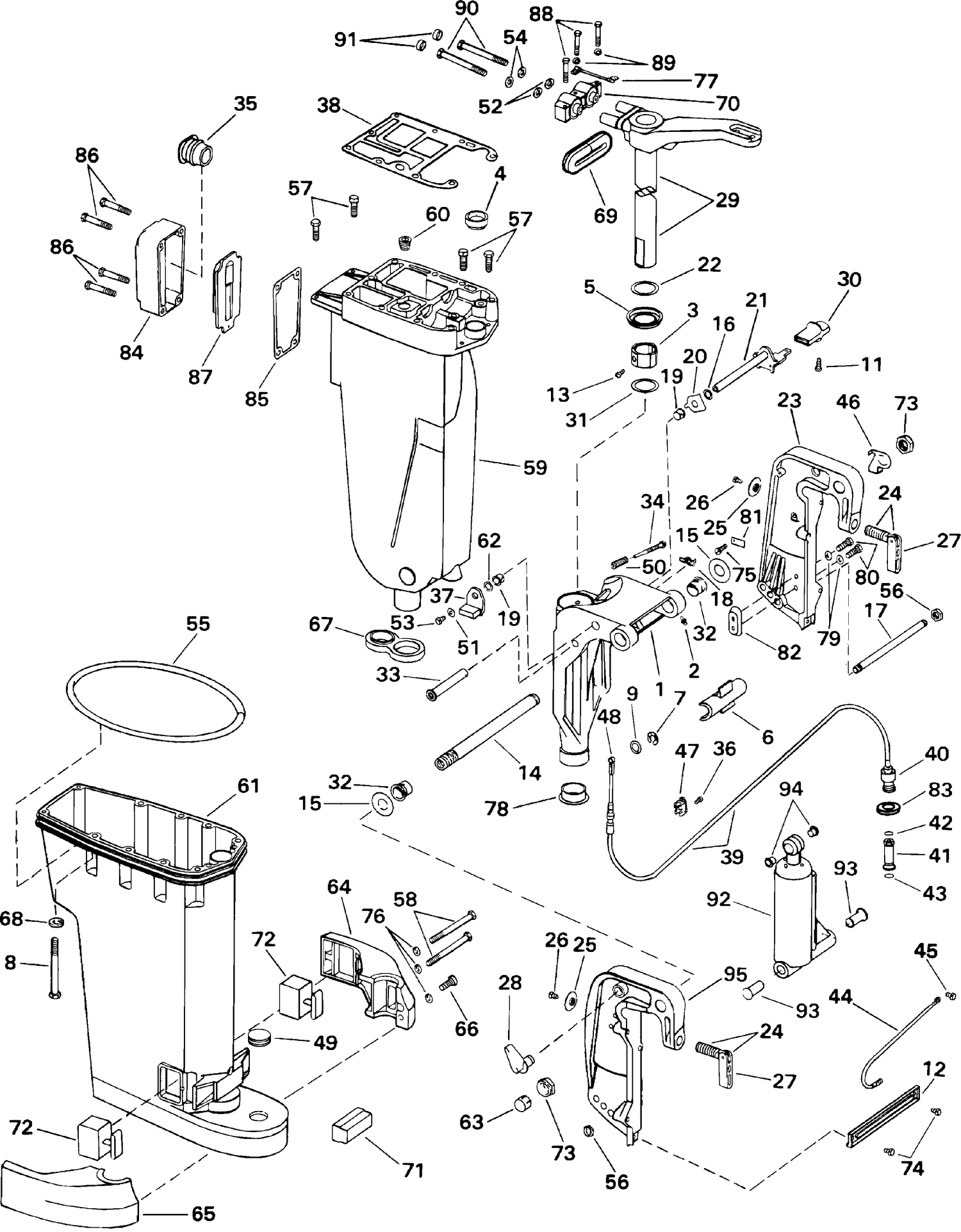 EHAUST HOUSING & STERN & SWIVEL BRACKET