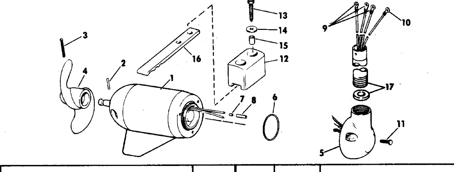 MOTOR AND ADAPTER GROUP 24 VOLT BOW MOUNT