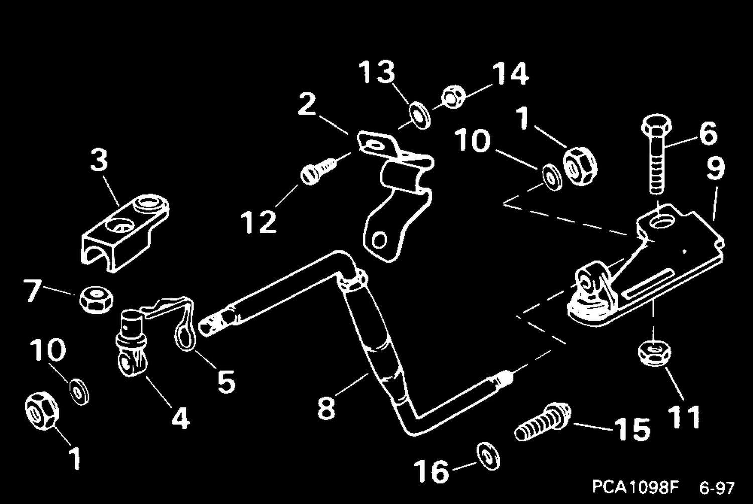 STEERING BAR KIT, AUXILIARY MOTOR -- 8, 9.9, 15