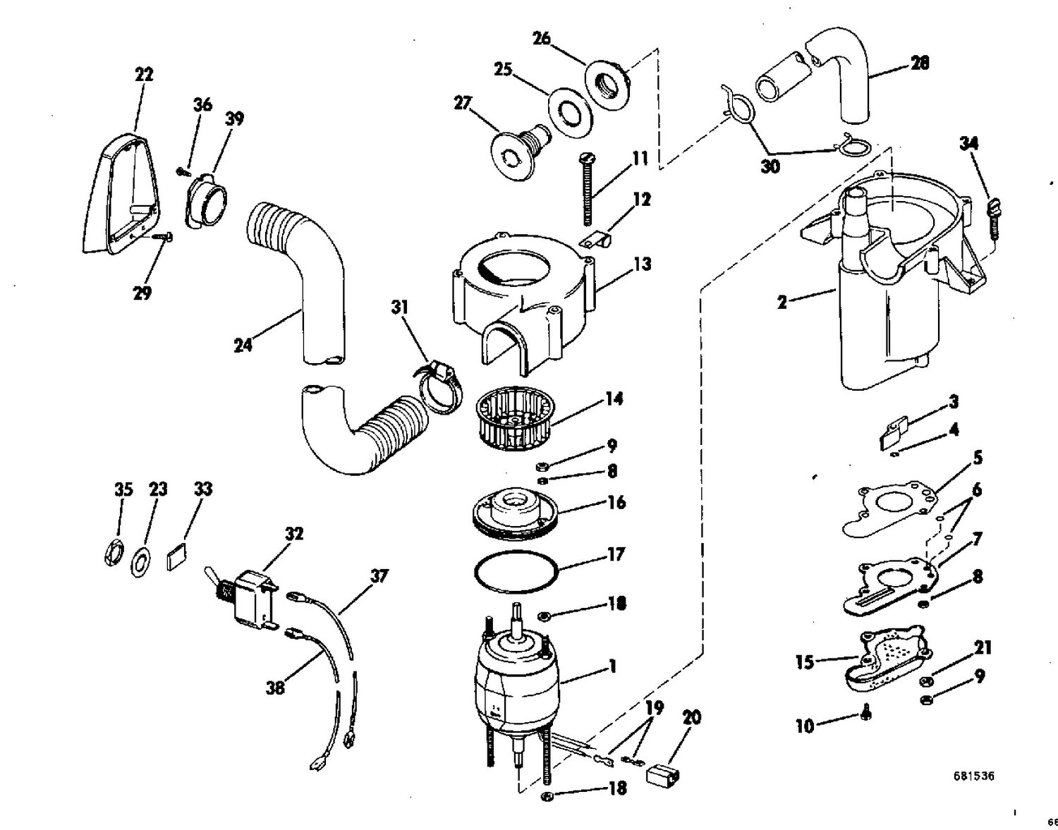 BILGE PUMP KIT-PART NO.172071 90,120,155,215 & 235 HP