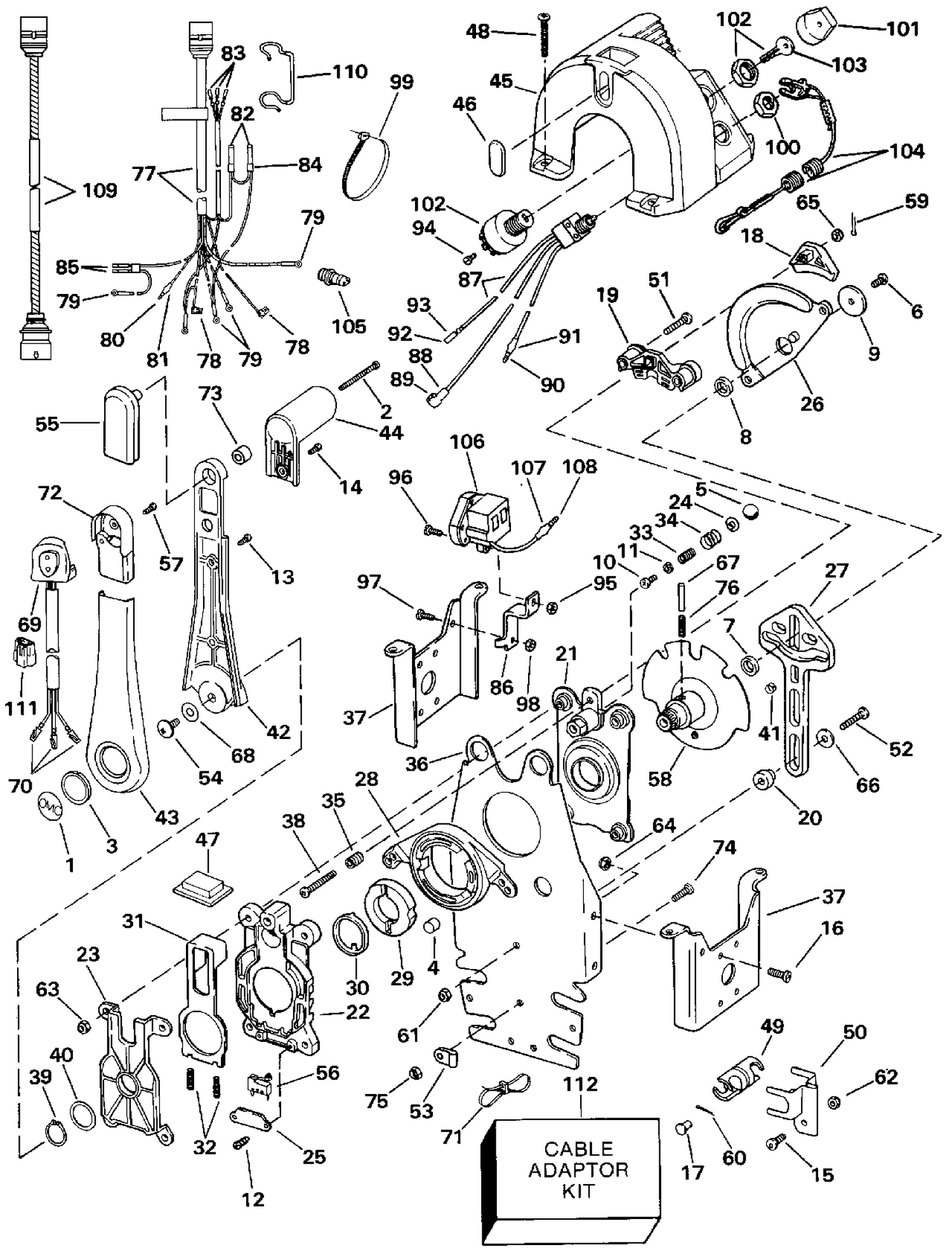 REMOTE CONTROL - BINNACLE - SINGLE LEVER - PREWIRED