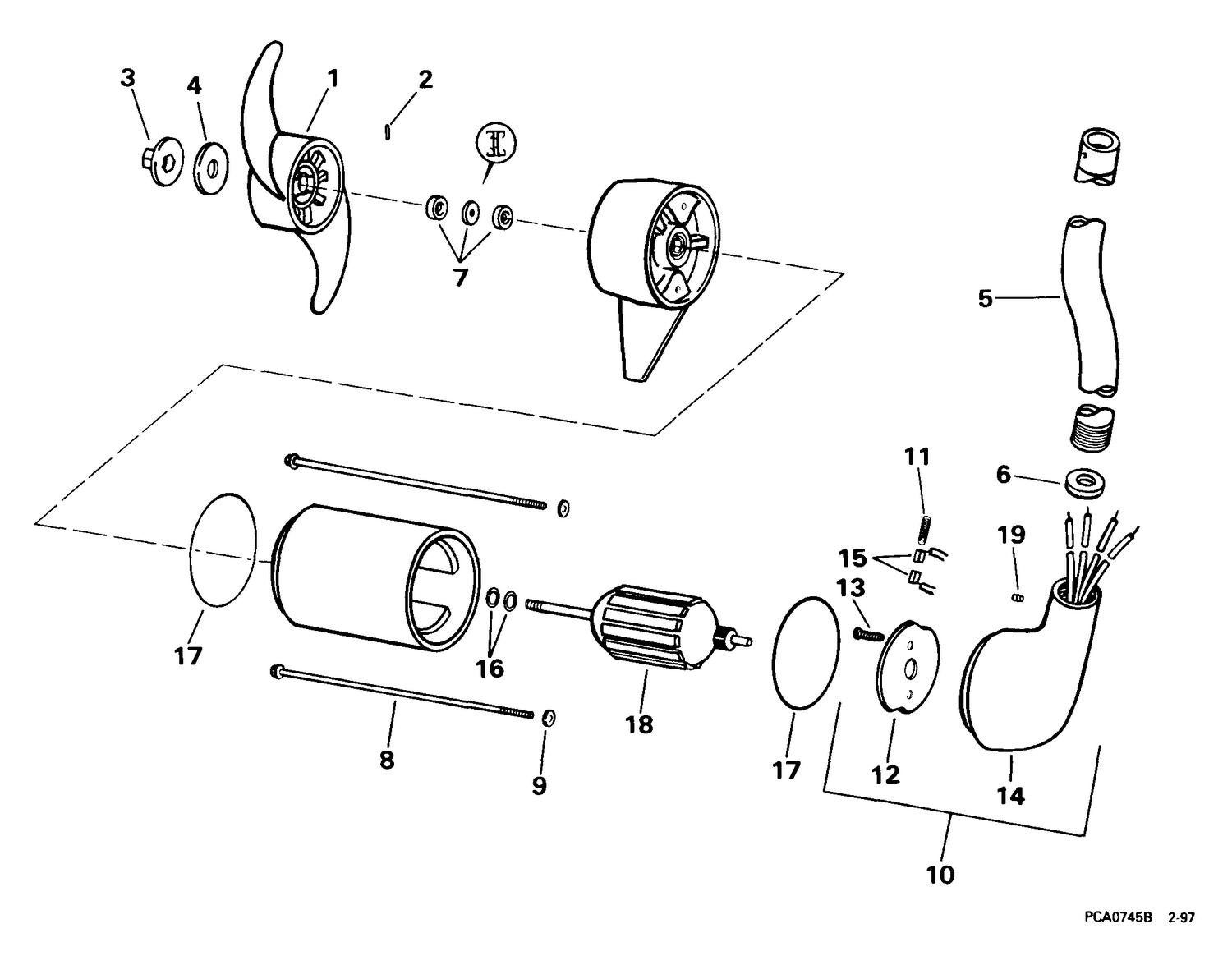 MOTOR & ADAPTER GROUP/12 VOLT -- HBF2G, HBFL2G