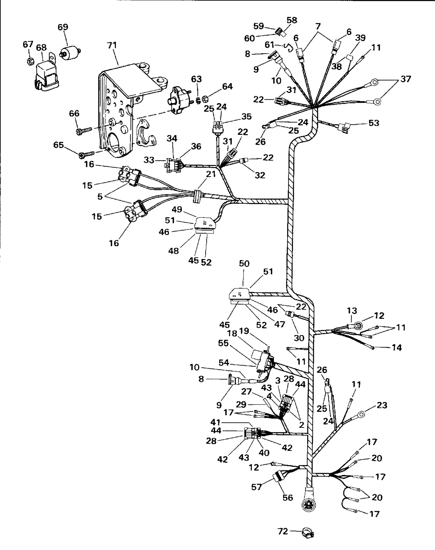 ENGINE WIRE HARNESS & BRACKET - TBI MODELS