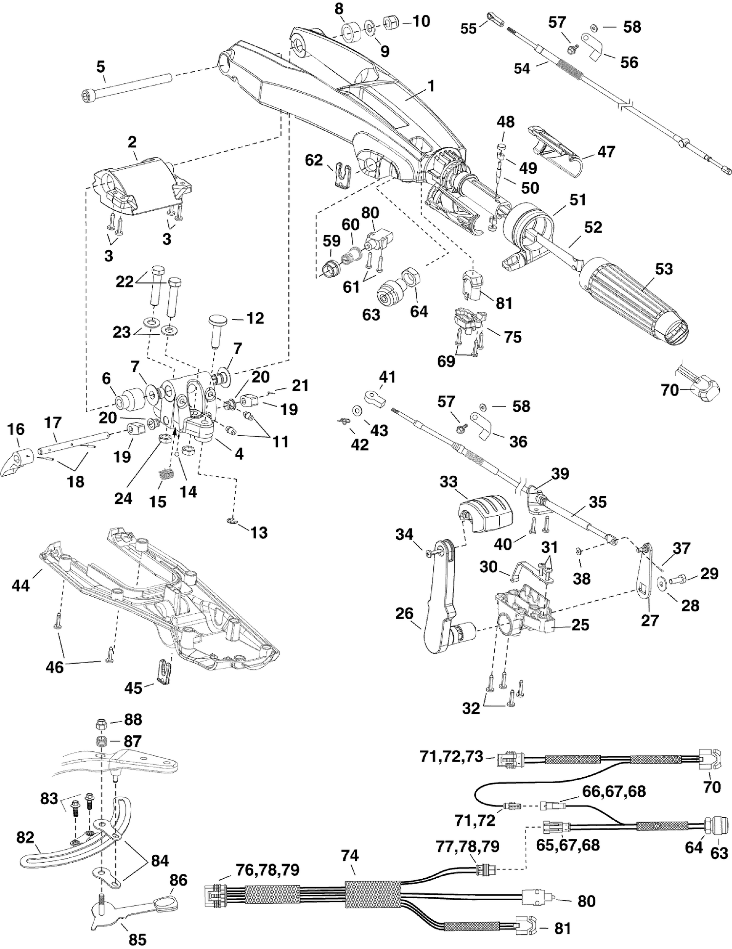 TILLER KIT - 15 THRU 30 HP (E-TEC)