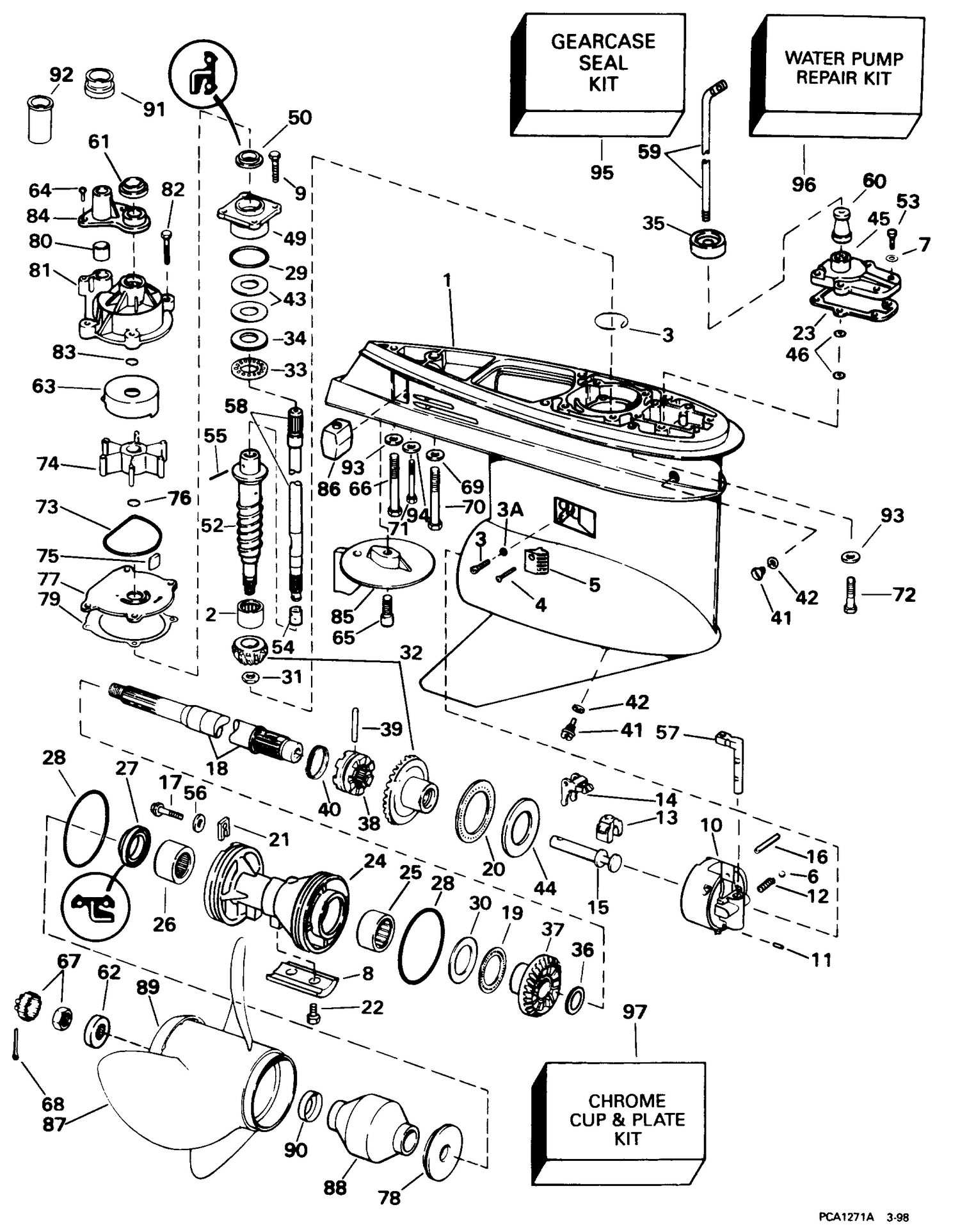 GEARCASE -- 90 & 115 SX MODELS