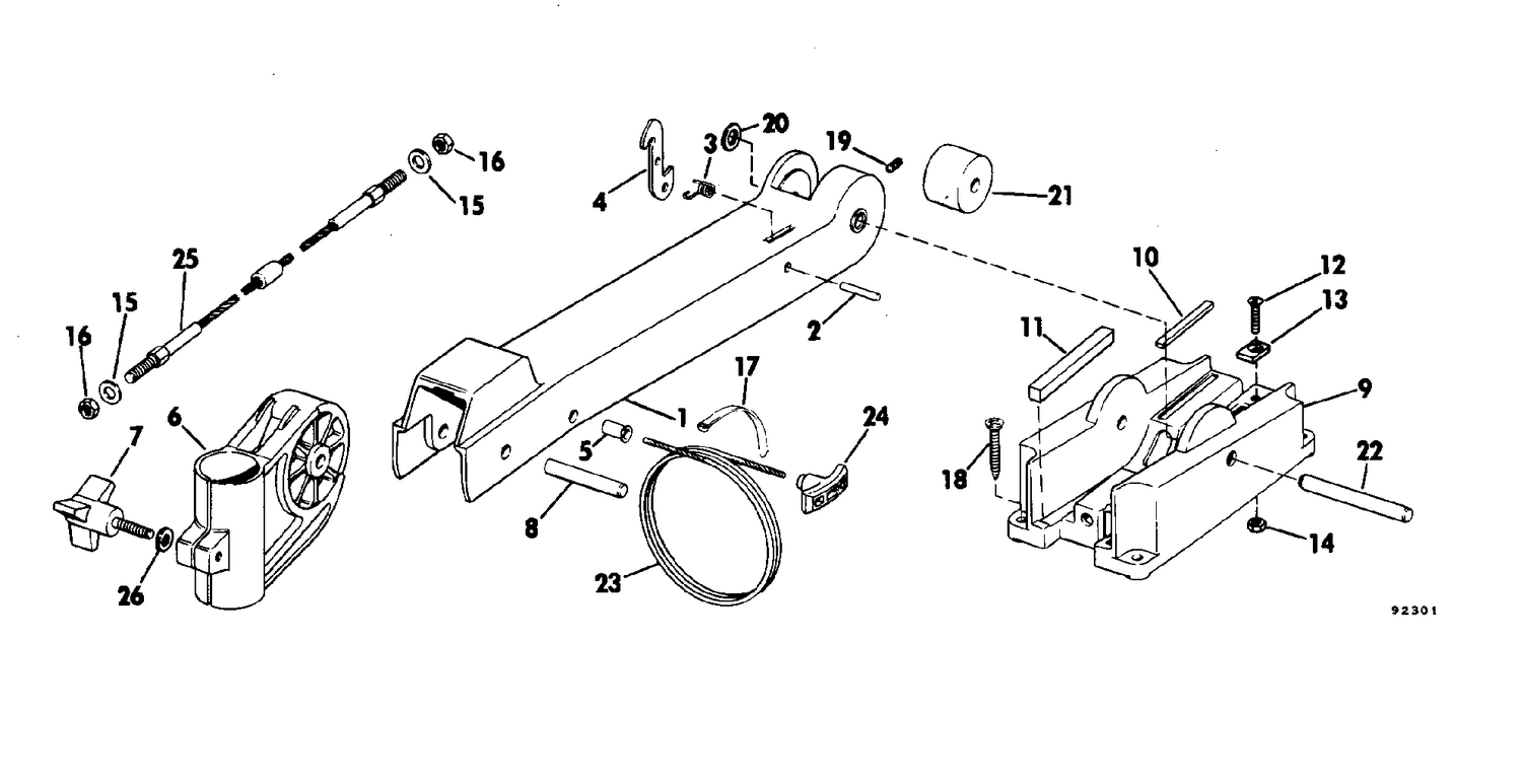 BOW ARM AND DECK BRACKET GROUP/BOW MOUNT MODELS