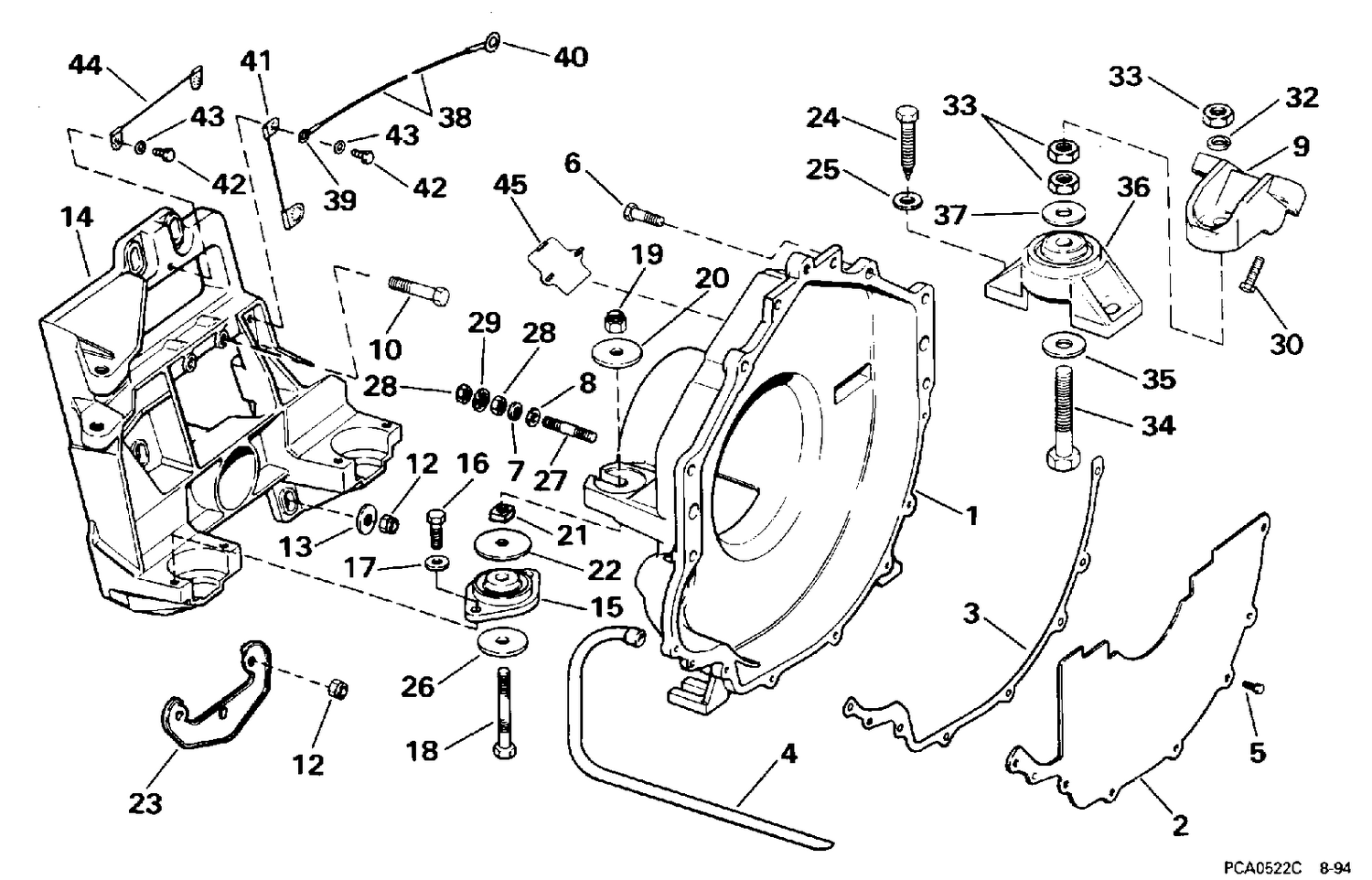 TRANSOM PLATE, FLYWHEEL HOUSING & MOUNTS