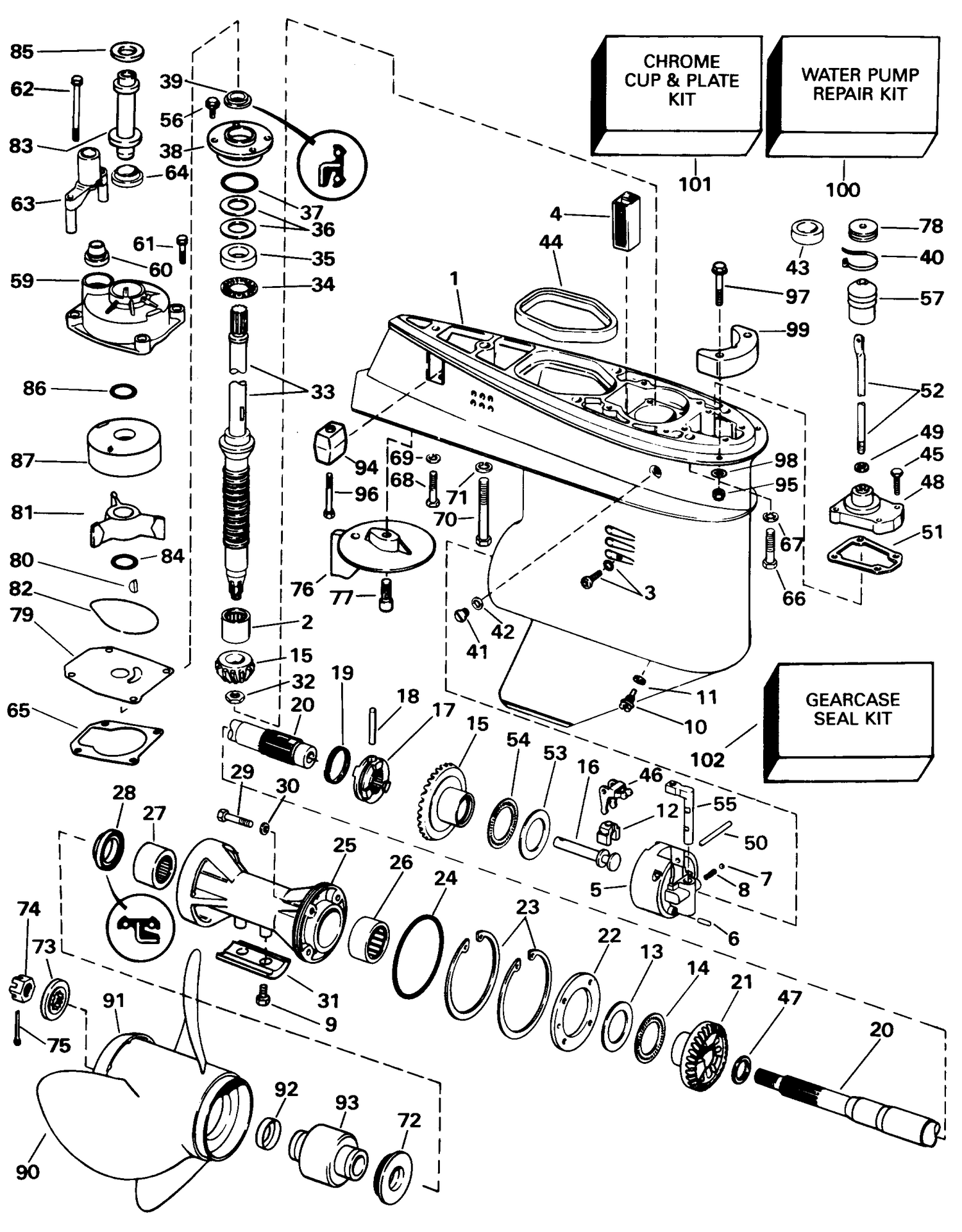 GEARCASE -- T & M MODELS ONLY