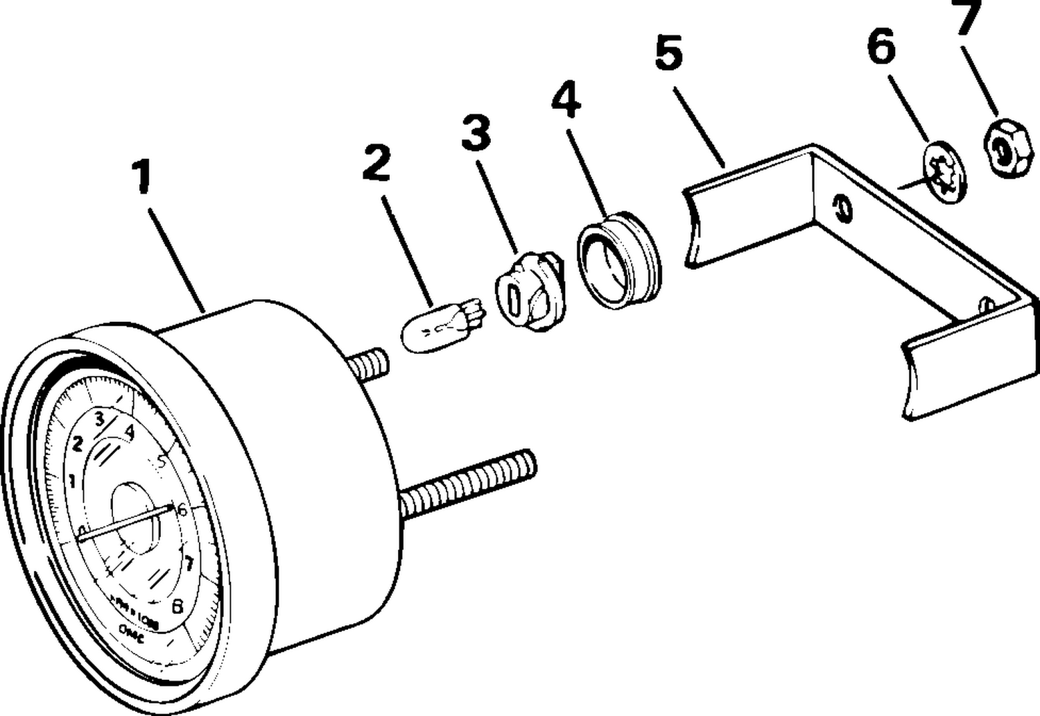 TACHOMETER KIT FLUSH MOUNT - 7000 RPM - NON-PLUG IN