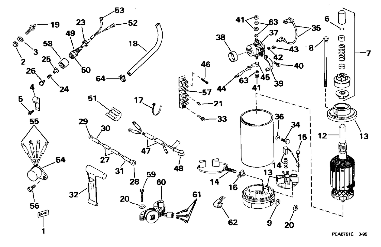 TILLER ELECTRIC STARTING KIT - 45/55
