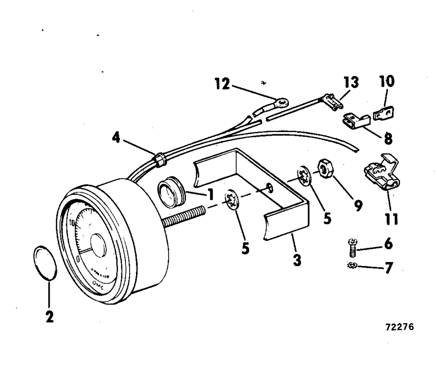 TACHOMETER KIT-RING BEZEL 55 - 235 HP