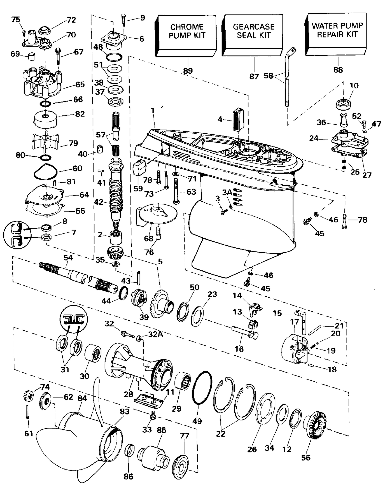 GEARCASE - 120TL & 140TL 120TX & 125ESX "S" SUFFIX ONLY