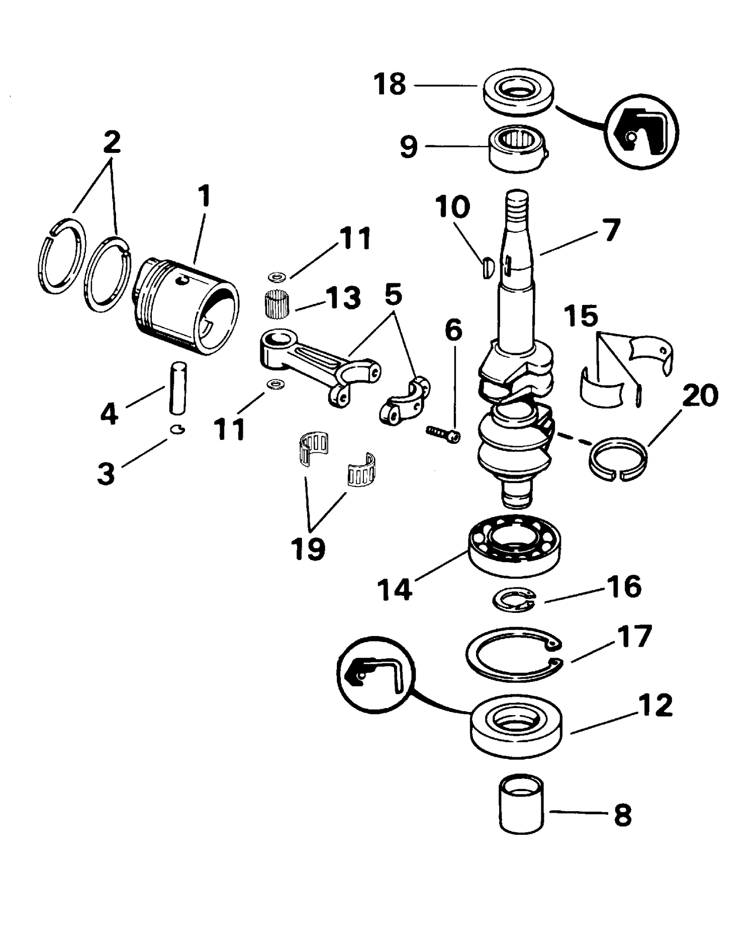 CRANKSHAFT AND PISTON