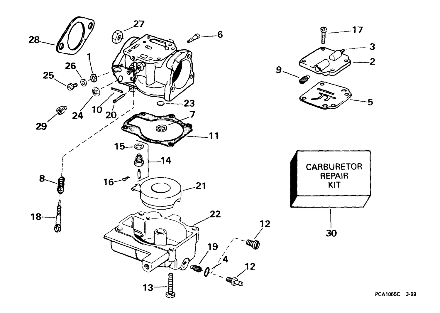 CARBURETOR -- 30R, RL, 25JR