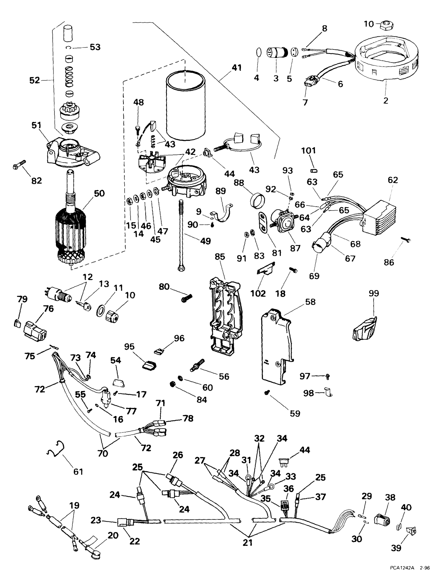TILLER ELECTRIC START KIT -- 25, 35 (3-CYLINDER)