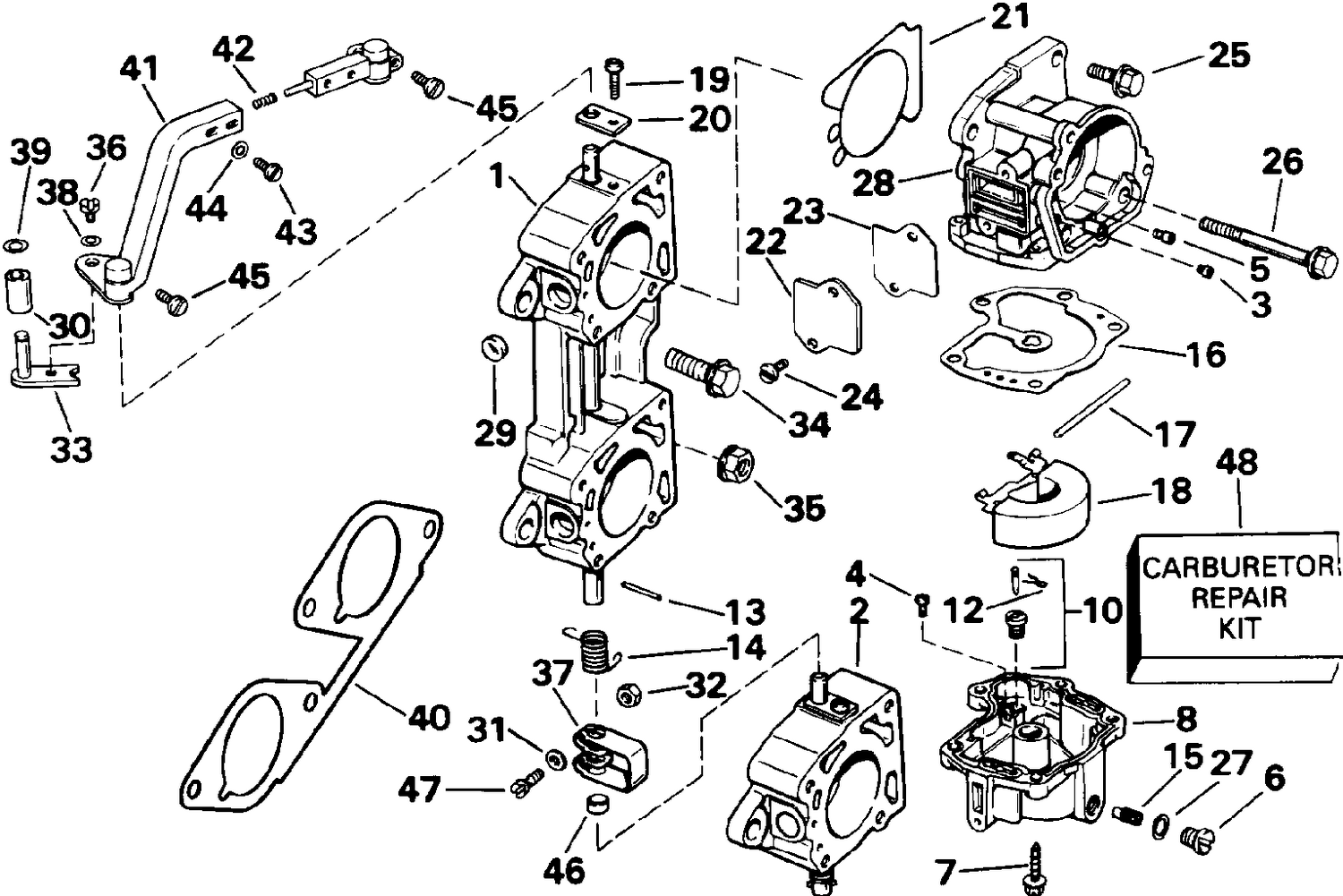CARBURETOR AND LINKAGE - 200TX - CX ONLY
