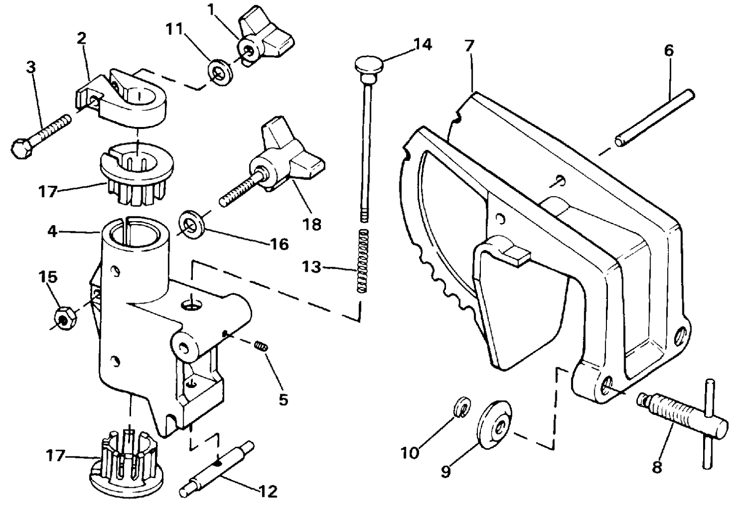 TRANSOM MOUNT STERN BRACKET