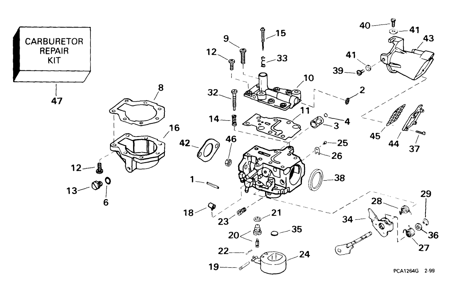 CARBURETOR -- 9.9 HP