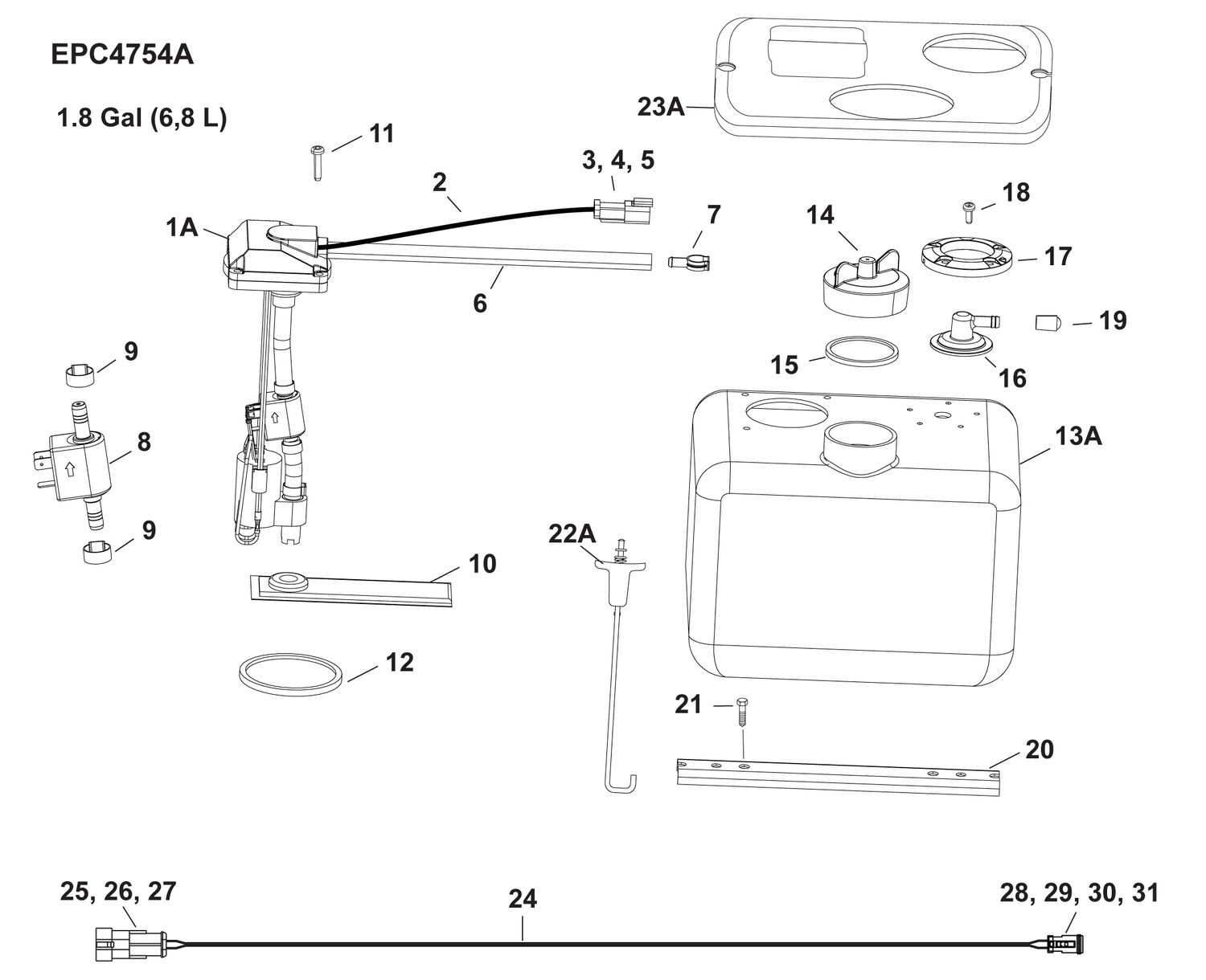 REMOTE OIL TANK 1.8 GAL (6.8 L)