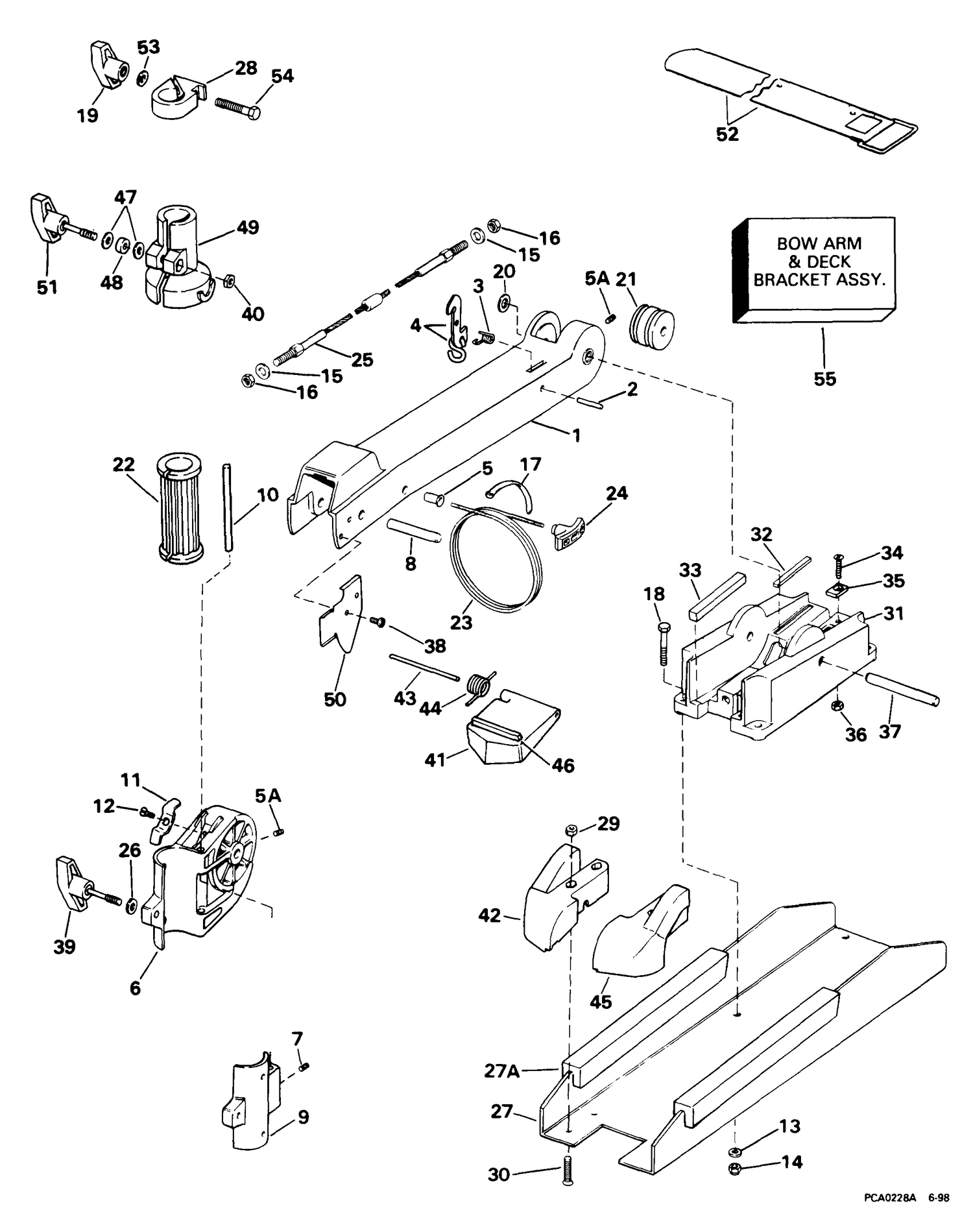 BOW ARM & DECK BRACKET GROUP