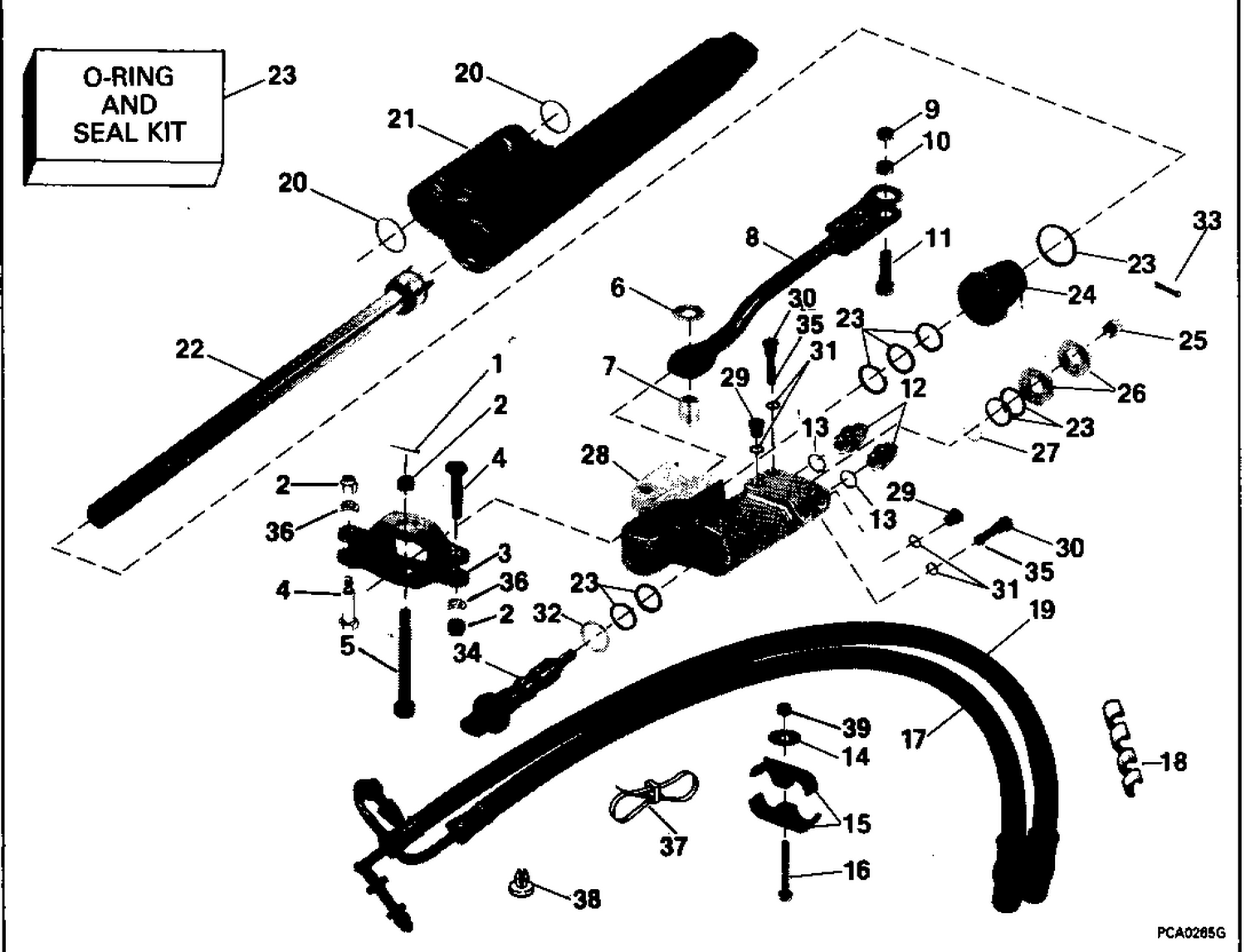 STEERING CYLINDER KIT - PORT - V8 MODELS ONLY