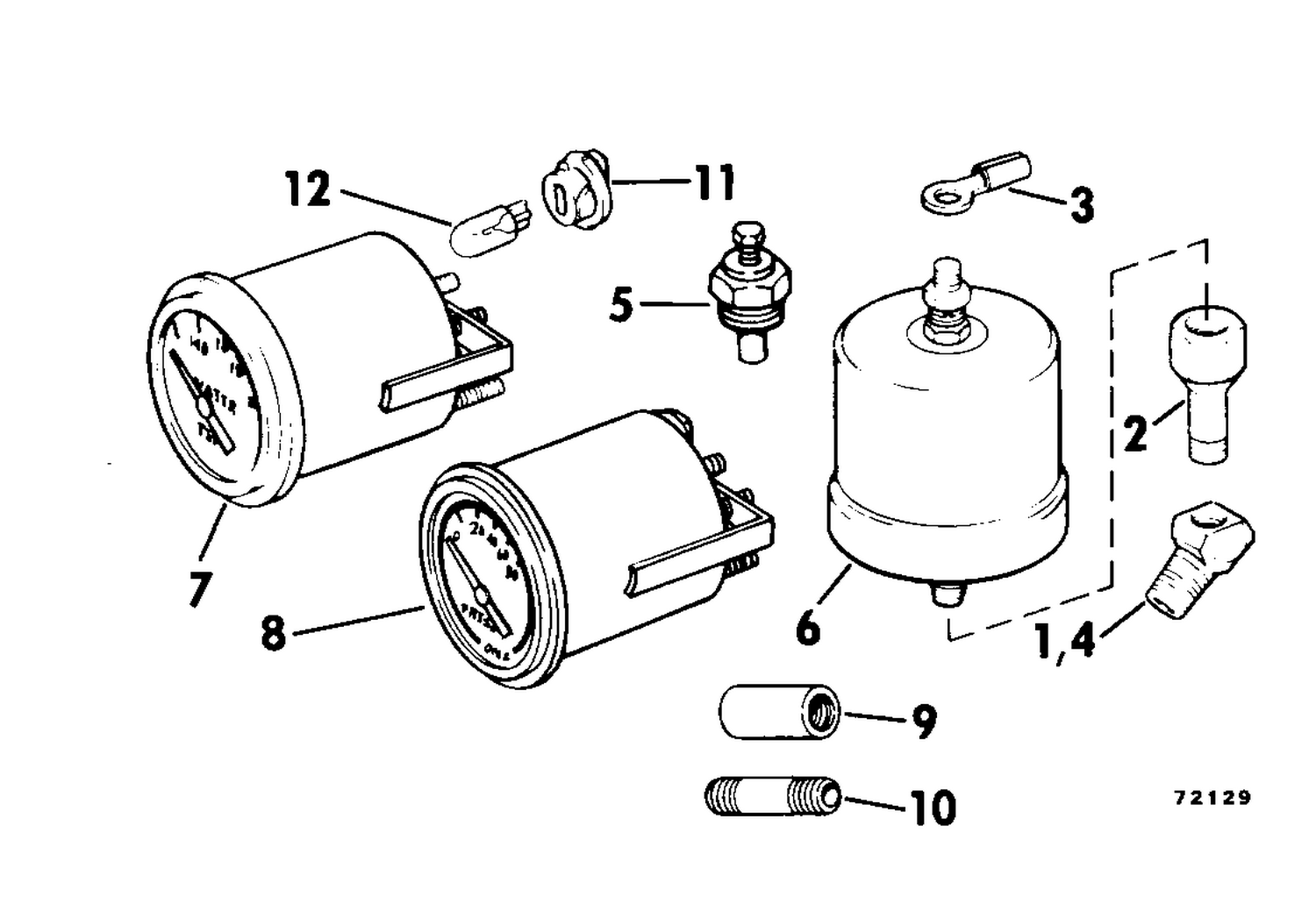 OIL PRESSURE - WATER TEMP GAUGE KIT