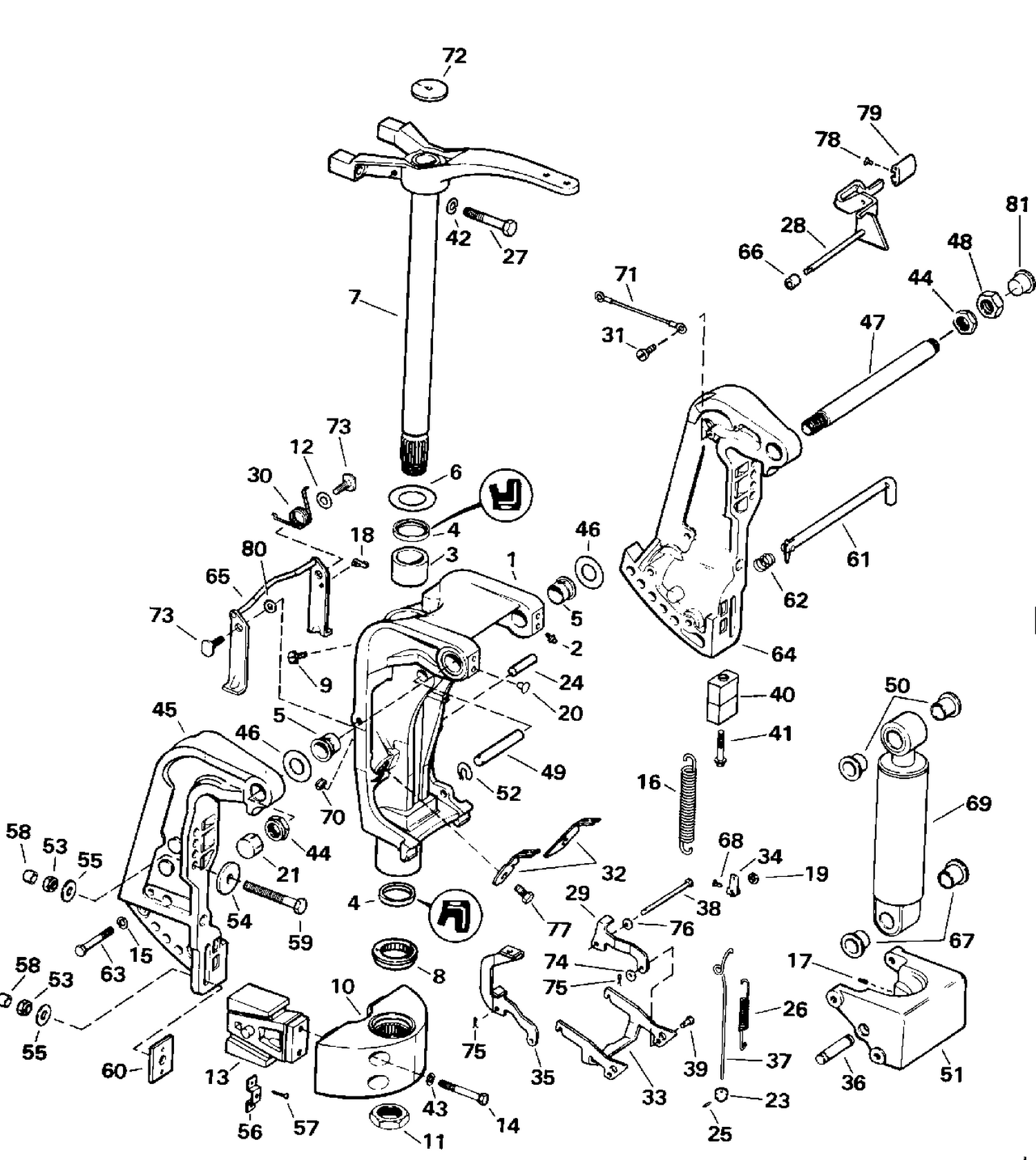 STERN BRACKET - MANUAL TILT MODELS