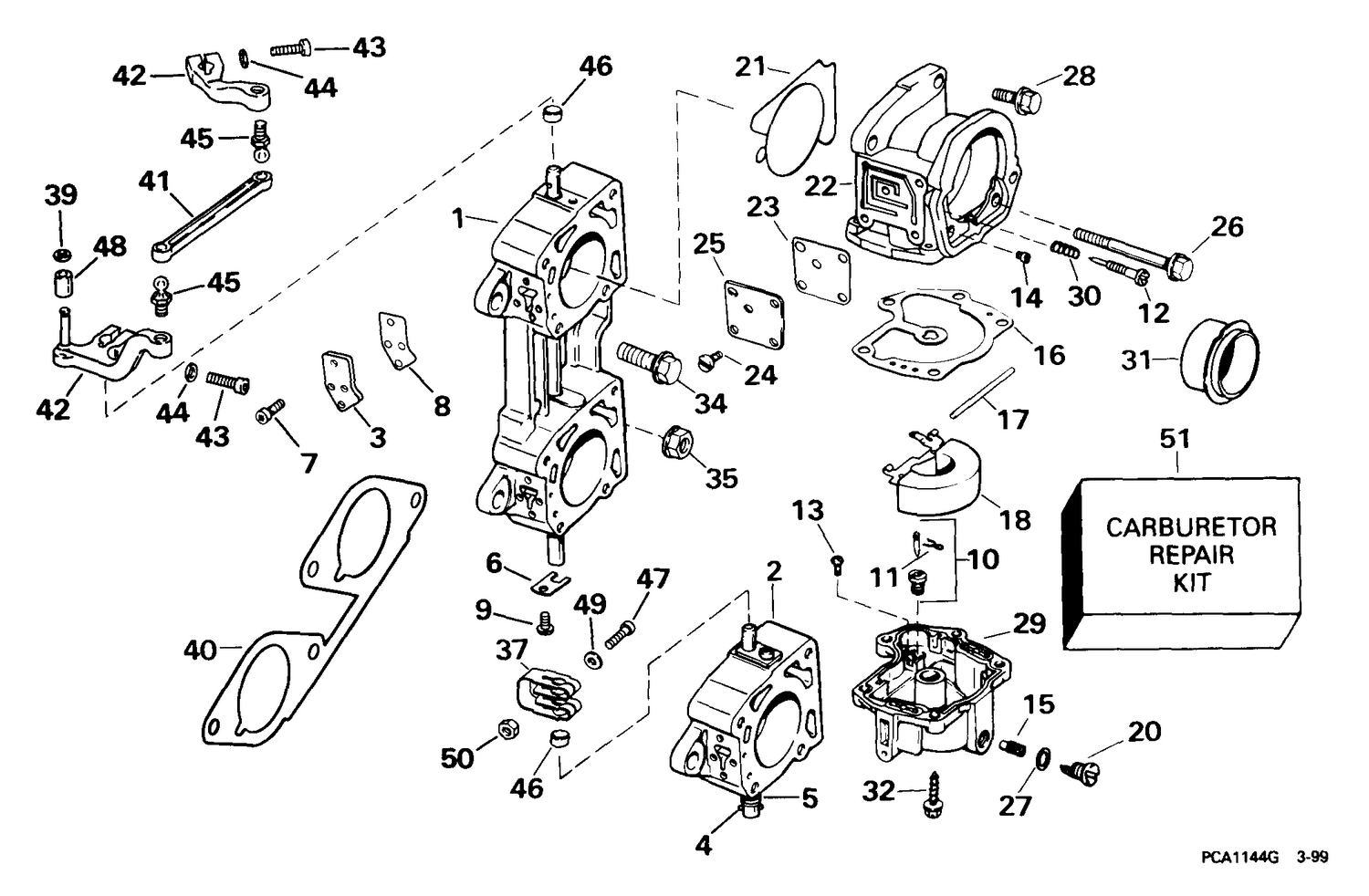 CARBURETOR & LINKAGE -- 200