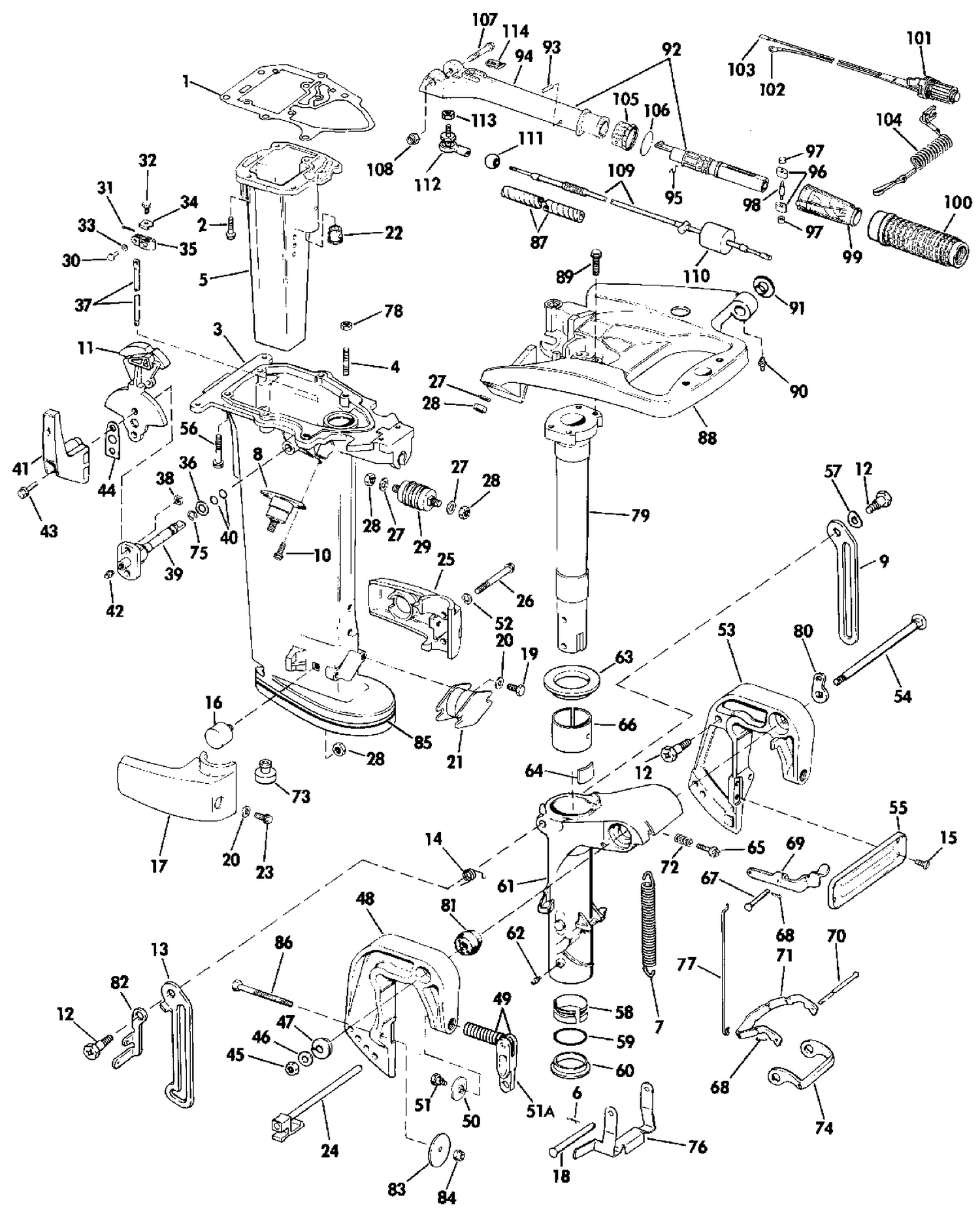 MIDSECTION - ROPE START AND TILLER ELECTRIC