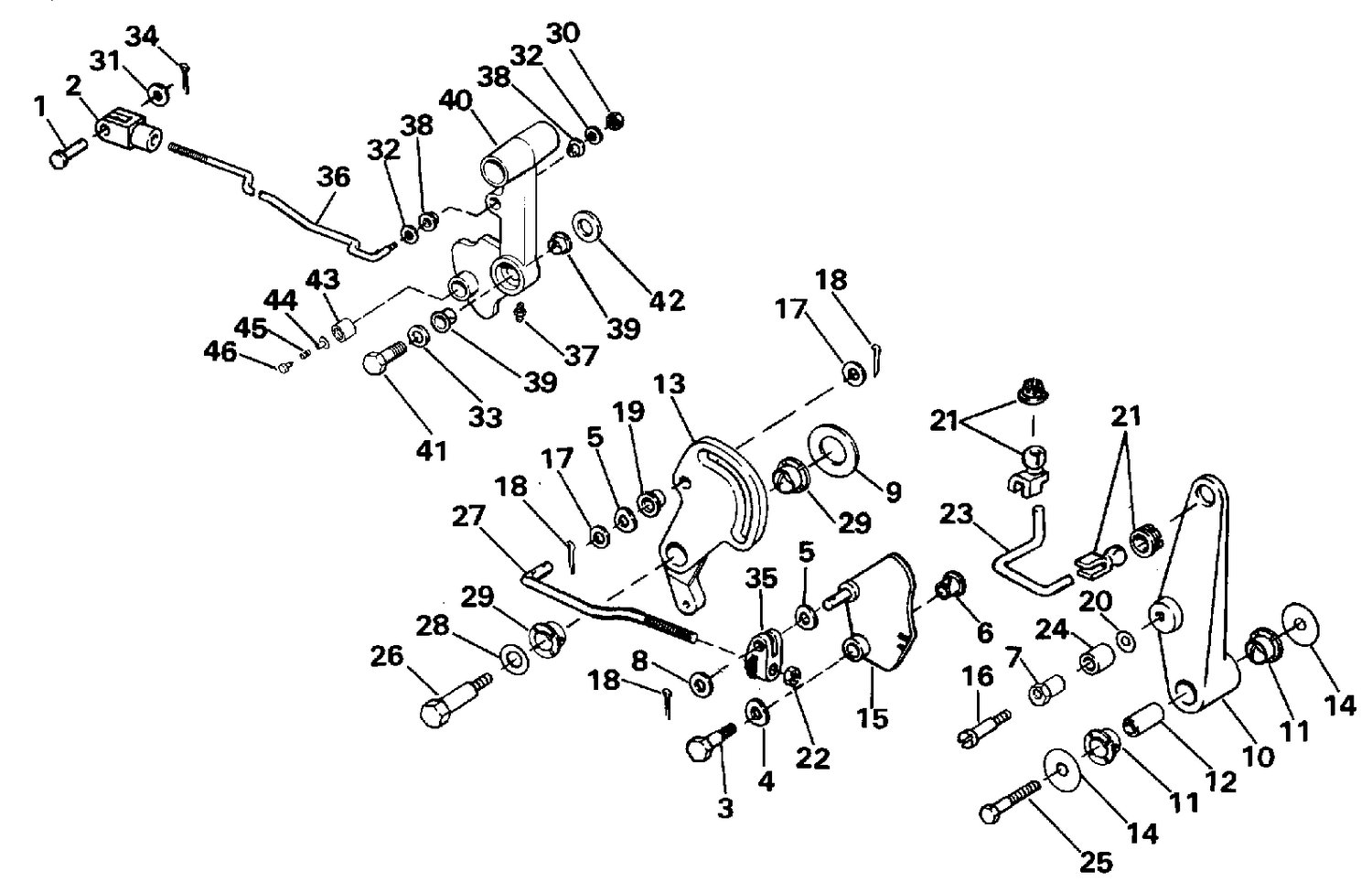 SHIFT & THROTTLE LINKAGE - 60TTL MODELS ONLY