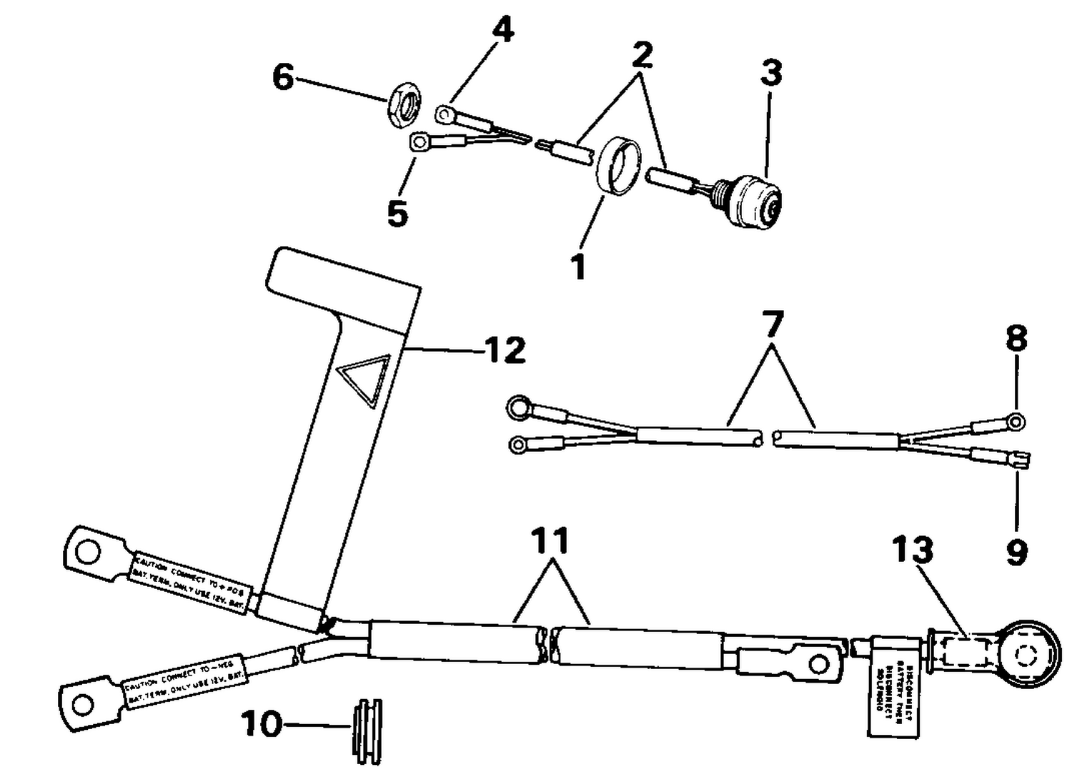 START SWITCH & CABLES - TILLER ELECTRIC MODELS