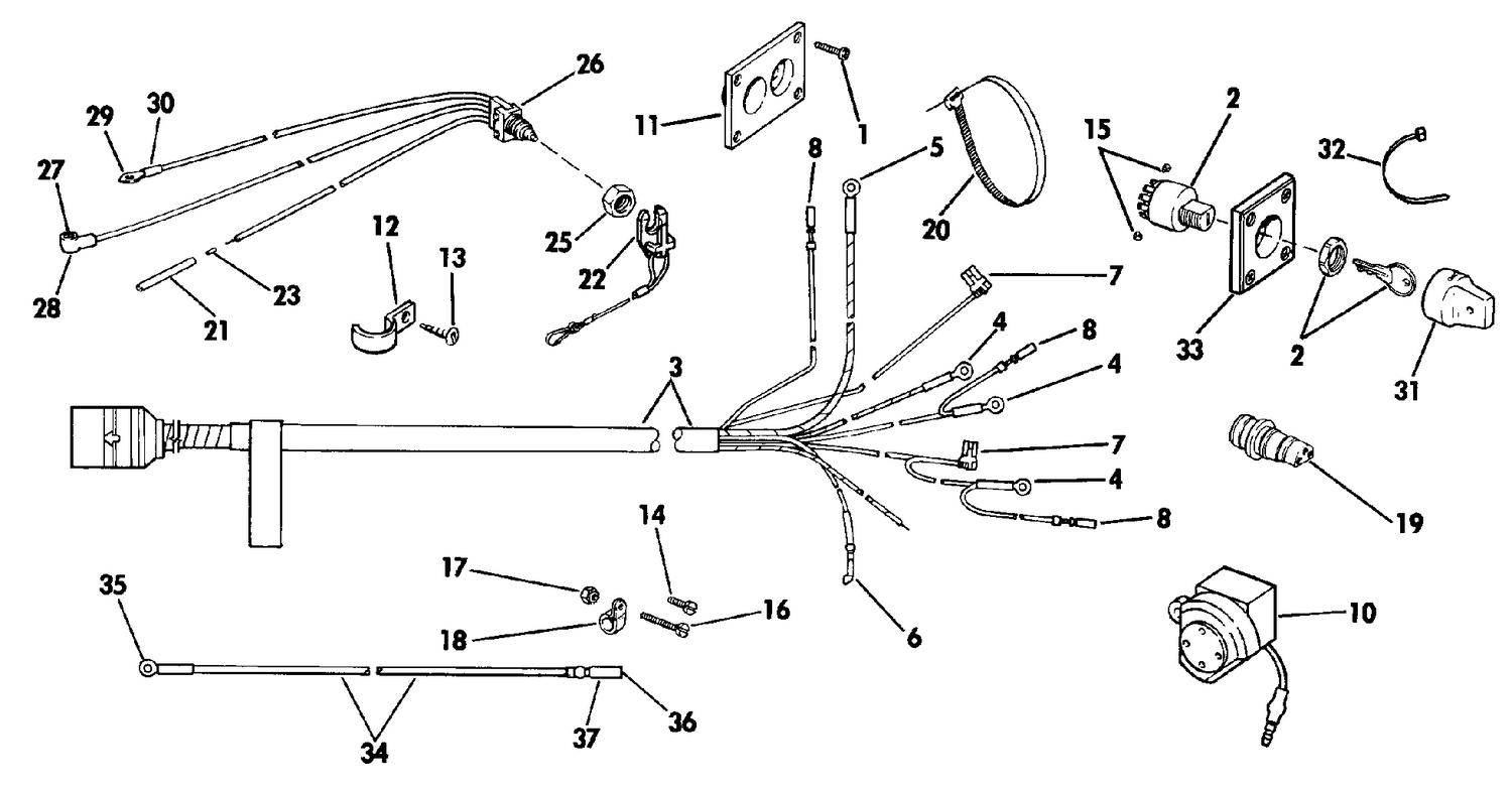 WIRING KIT SINGLE LEVER CNTRL REM. ELEC. 20-V8 EXCEPT 40,50