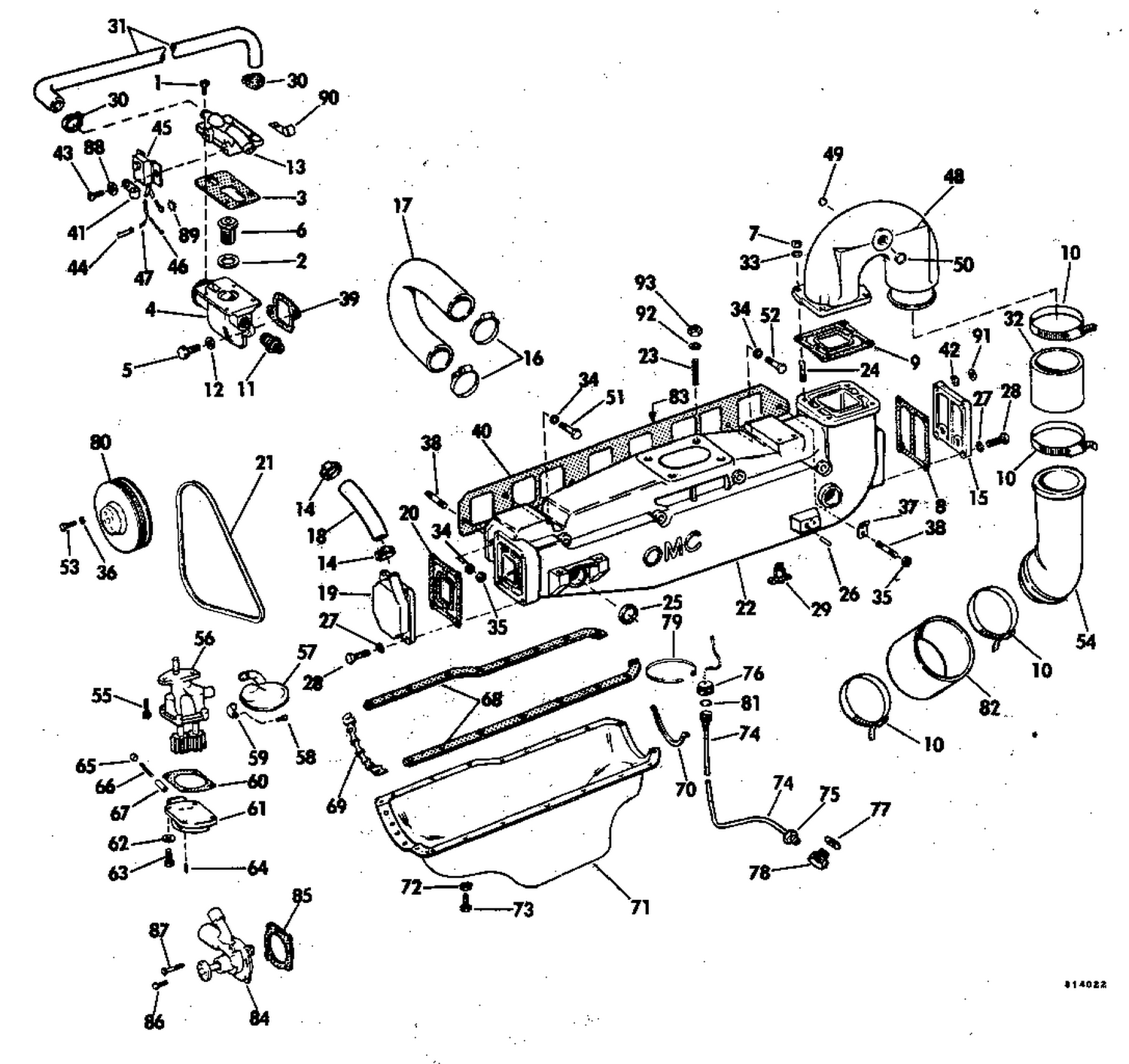 COOLING & OILING GROUP 140 MODEL STERN DRIVE