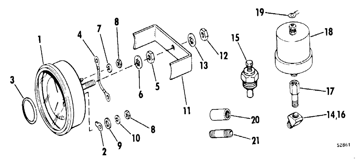 OIL PRESSURE-WATER TEMP GAUGE KIT-RING BEZEL