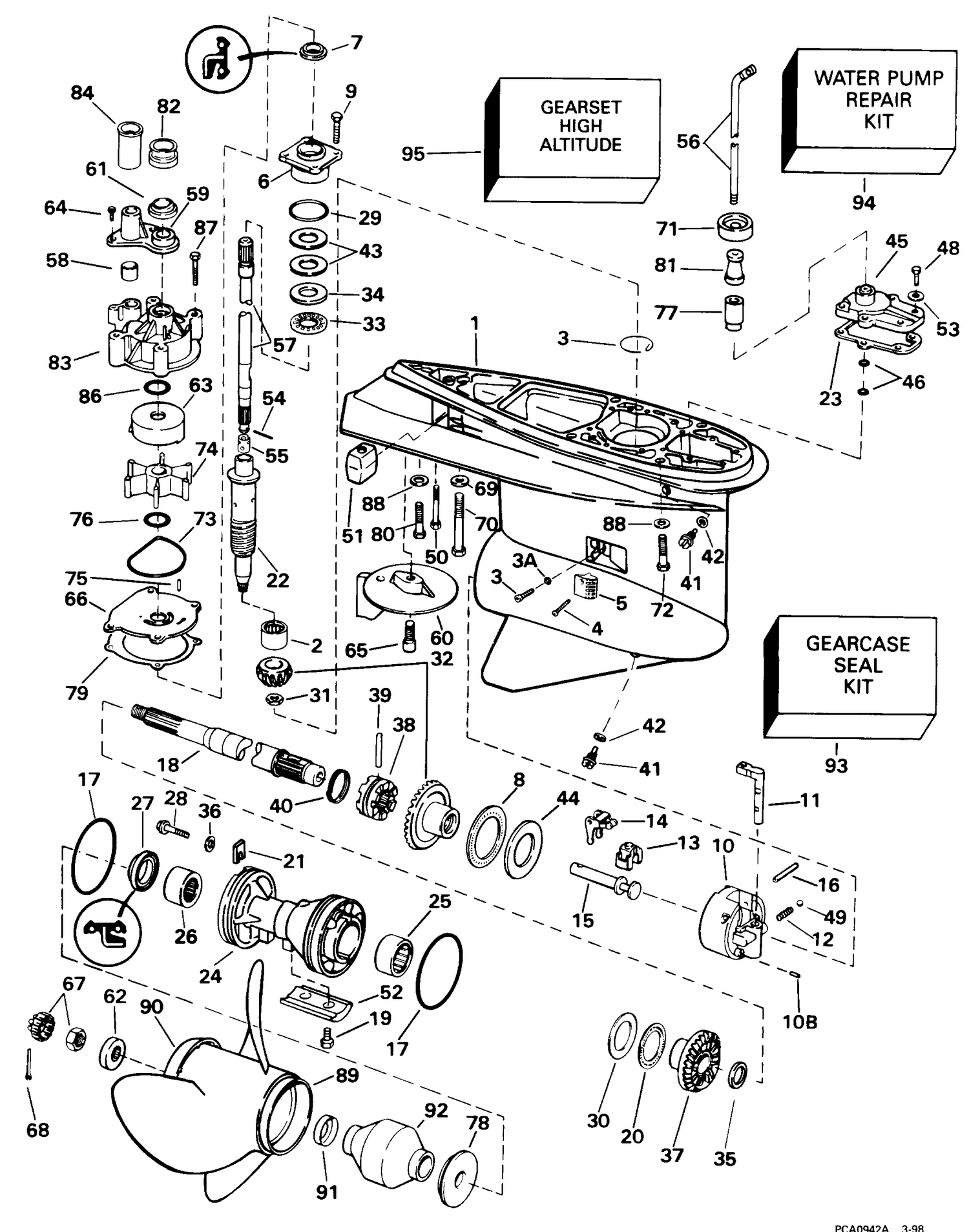 GEARCASE - STANDARD ROTATION - PX, PZ, TL, TX, TZ, QX MODELS