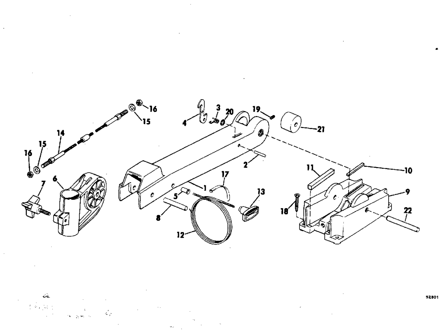 BOW ARM AND DECK BRACKET GROUP BOW MOUNT MODELS