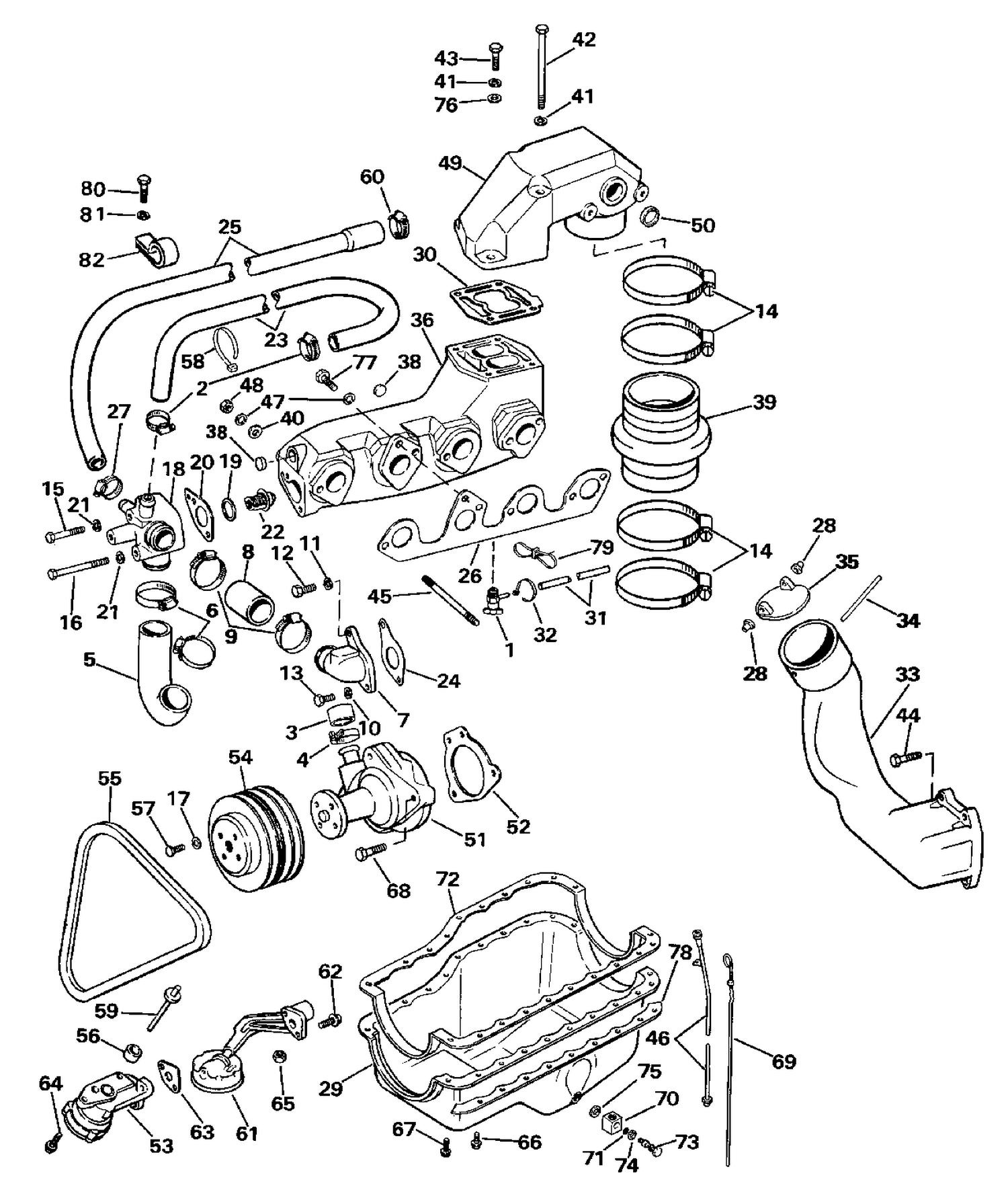 COOLING, EXHAUST & OIL PAN