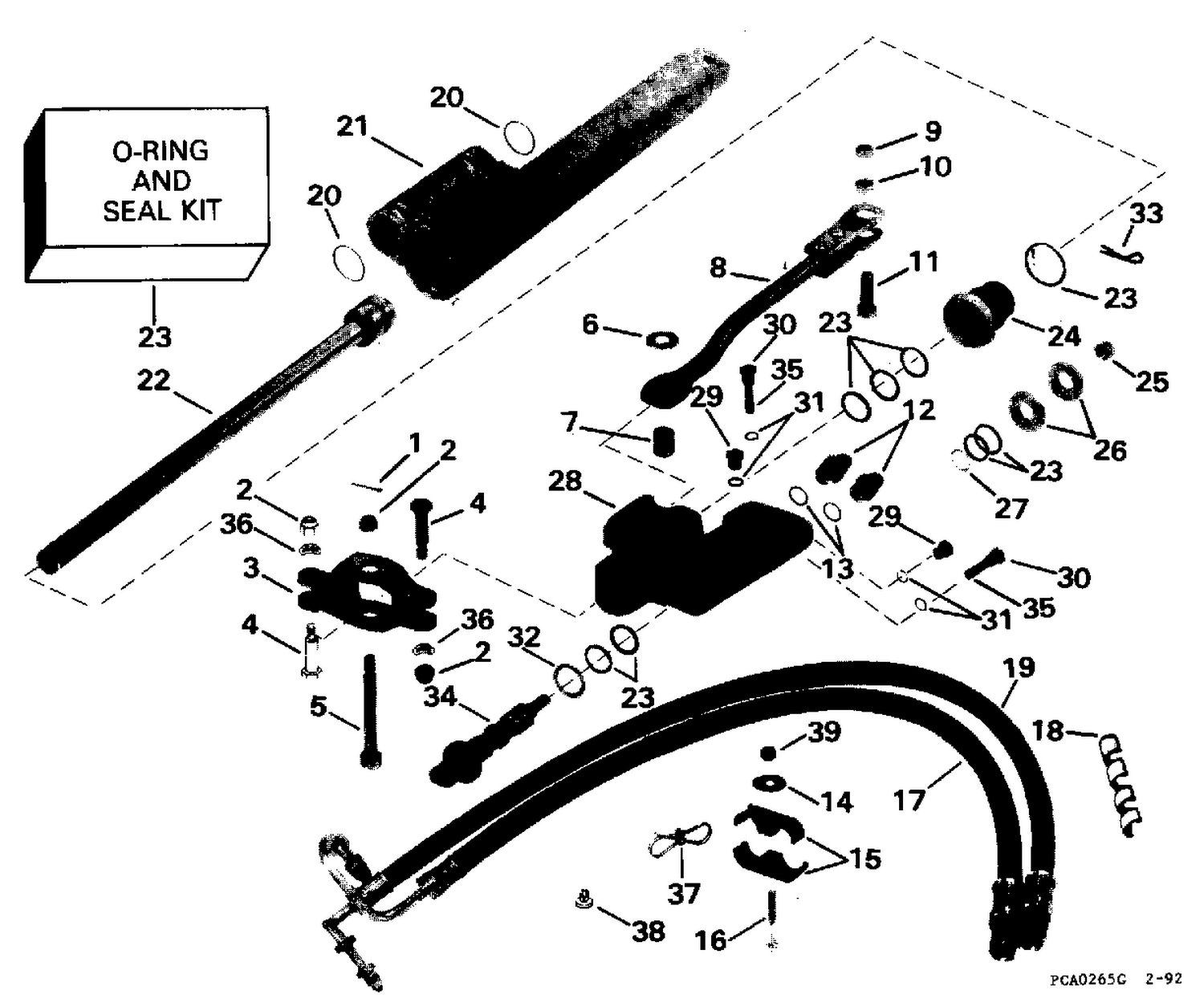 STEERING CYLINDER KIT - PORT - V8 MODELS ONLY