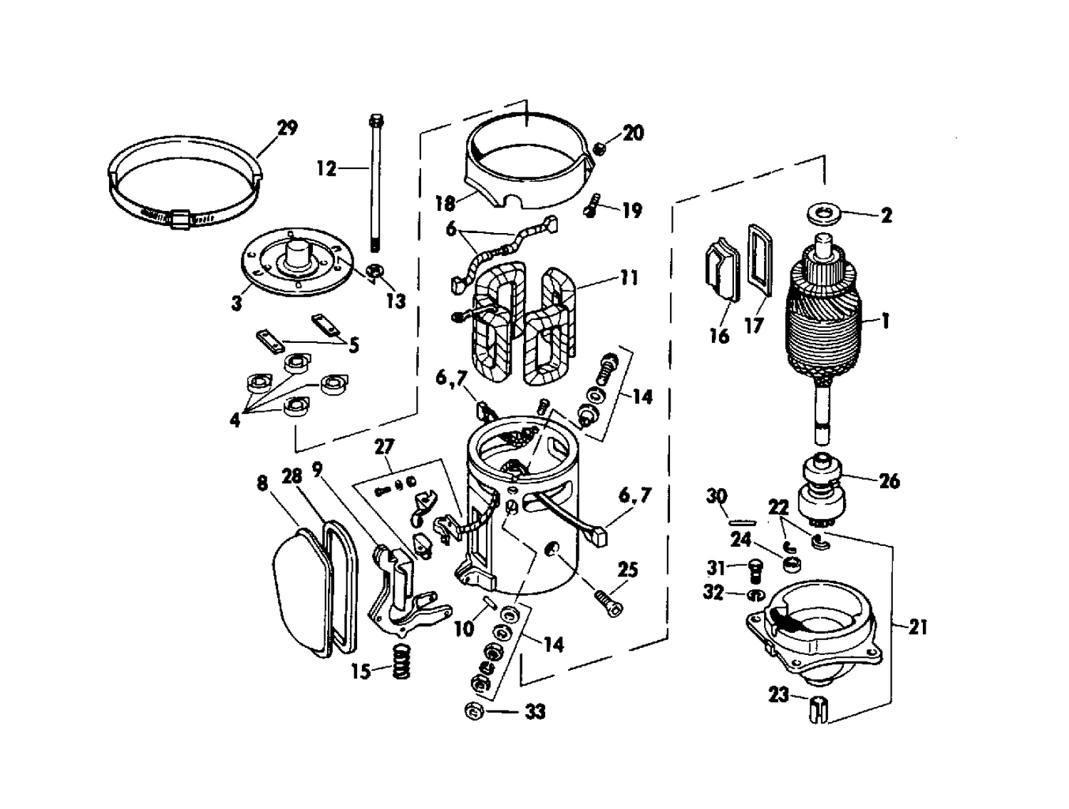 STARTER MOTOR GROUP 240 HP MODELS