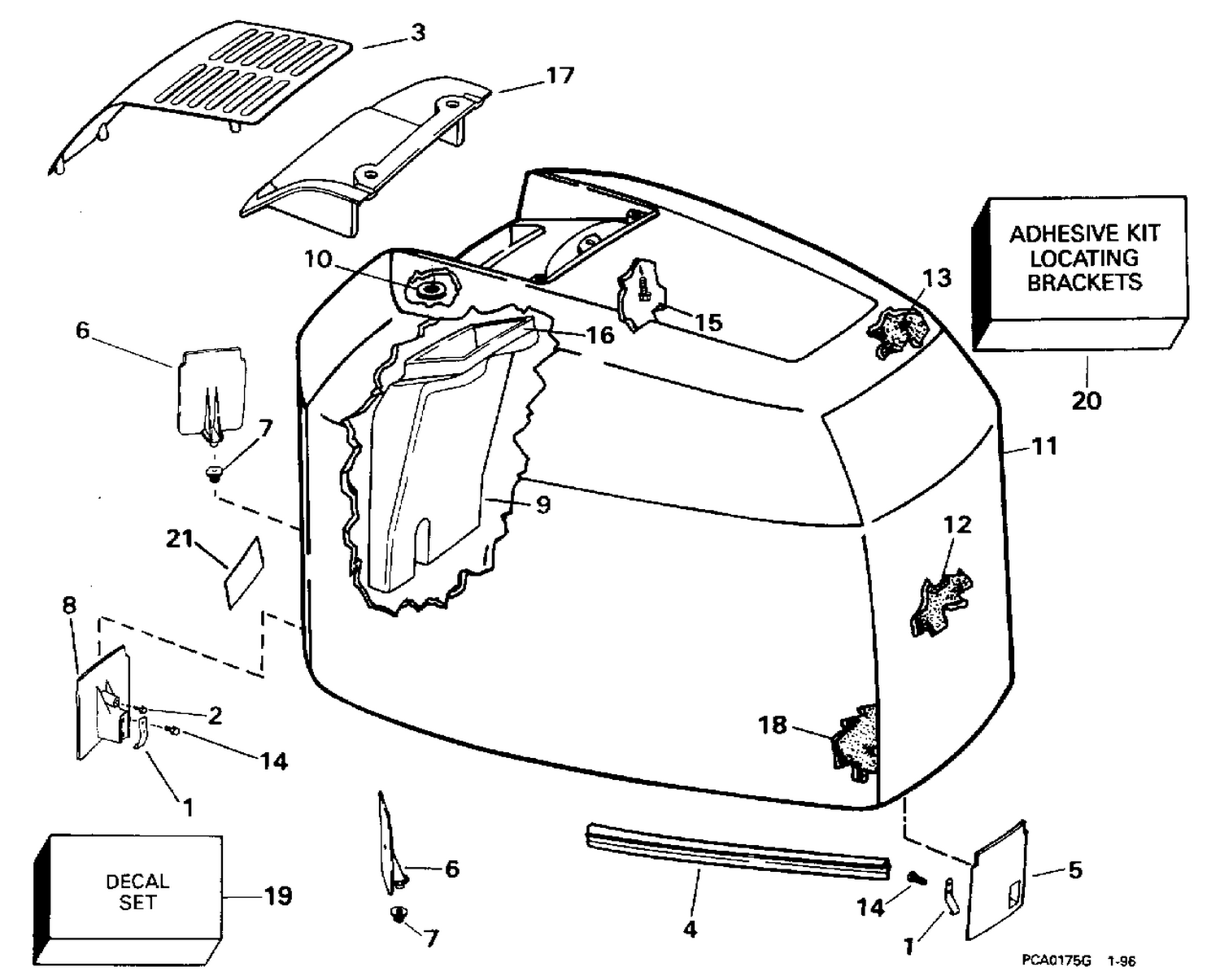 ENGINE COVER - EVINRUDE - 200TX, 200SL, 200CX, 225