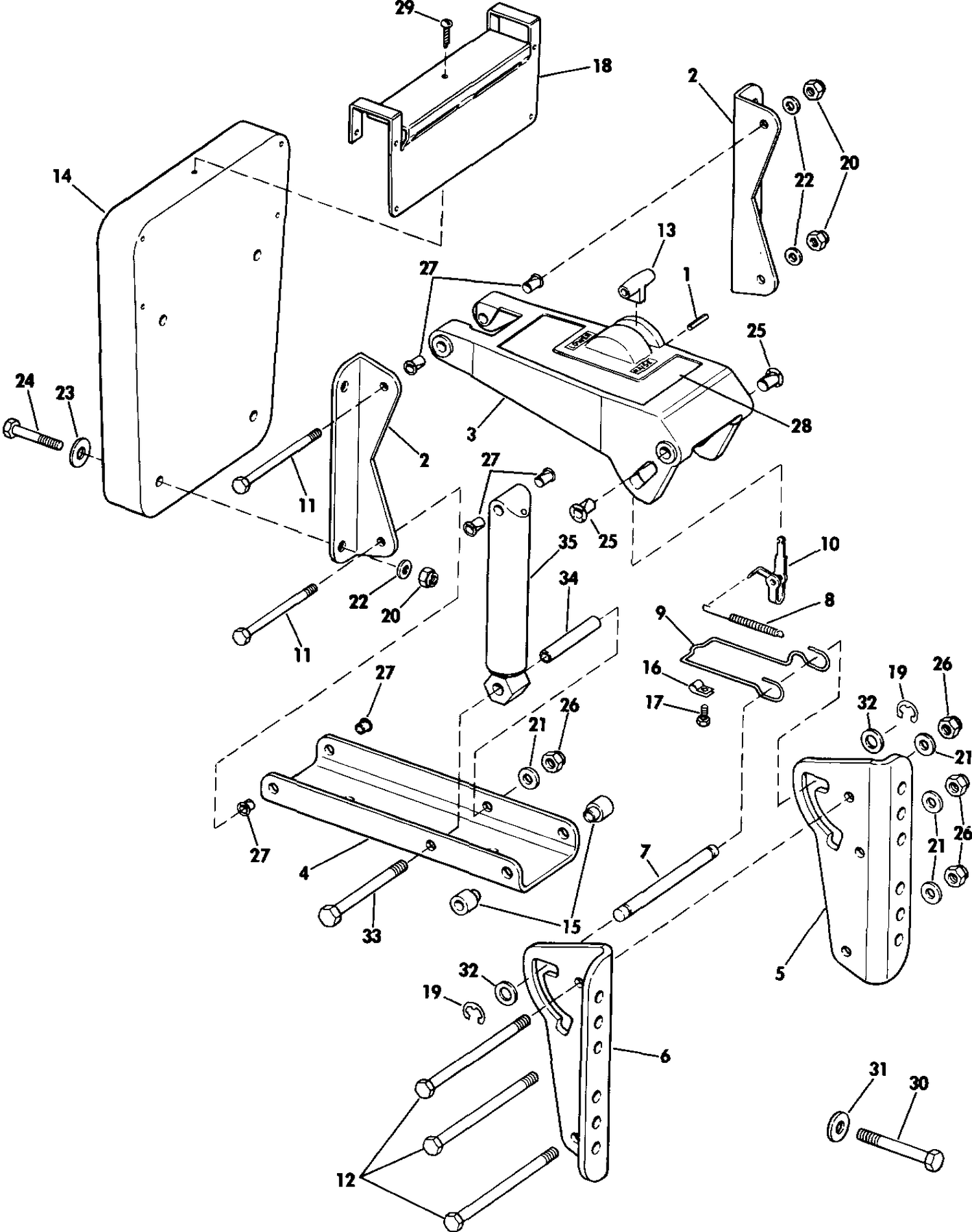 AUXILIARY MOTOR BRACKET KIT - 2 THRU 15