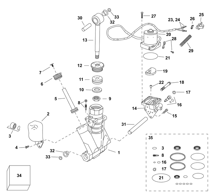 08-1_TRIM & TILT HYDRAULIC ASSEMBLY - All V6 & 25 in. V4 Models